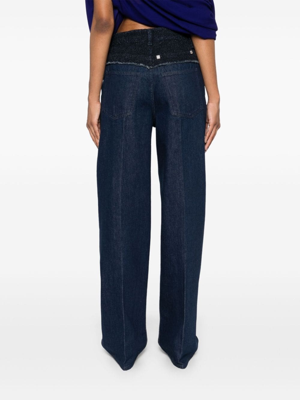 bouclé-panelled jeans - 4