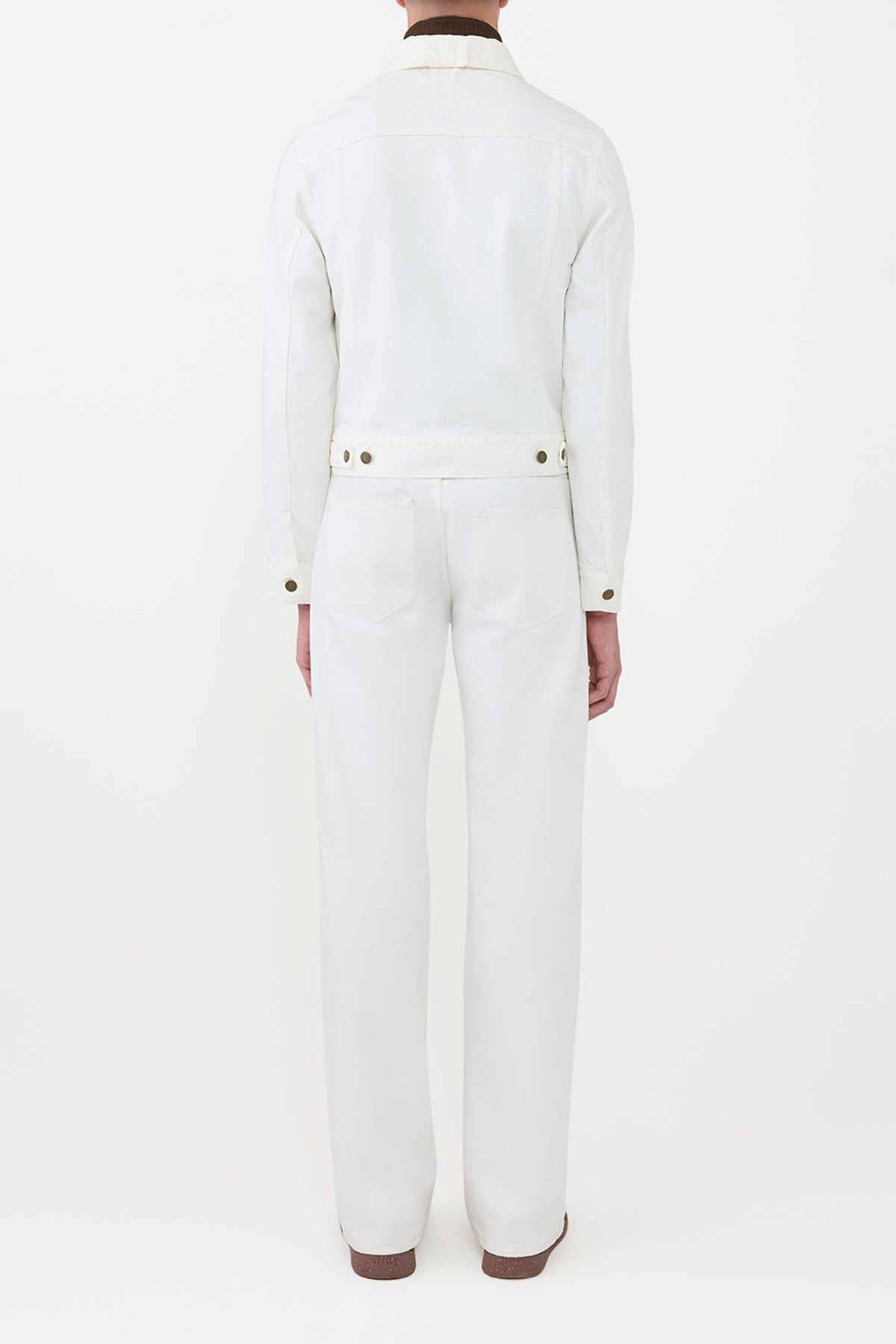 Barry Trucker in White Recycled Cotton Denim - 5