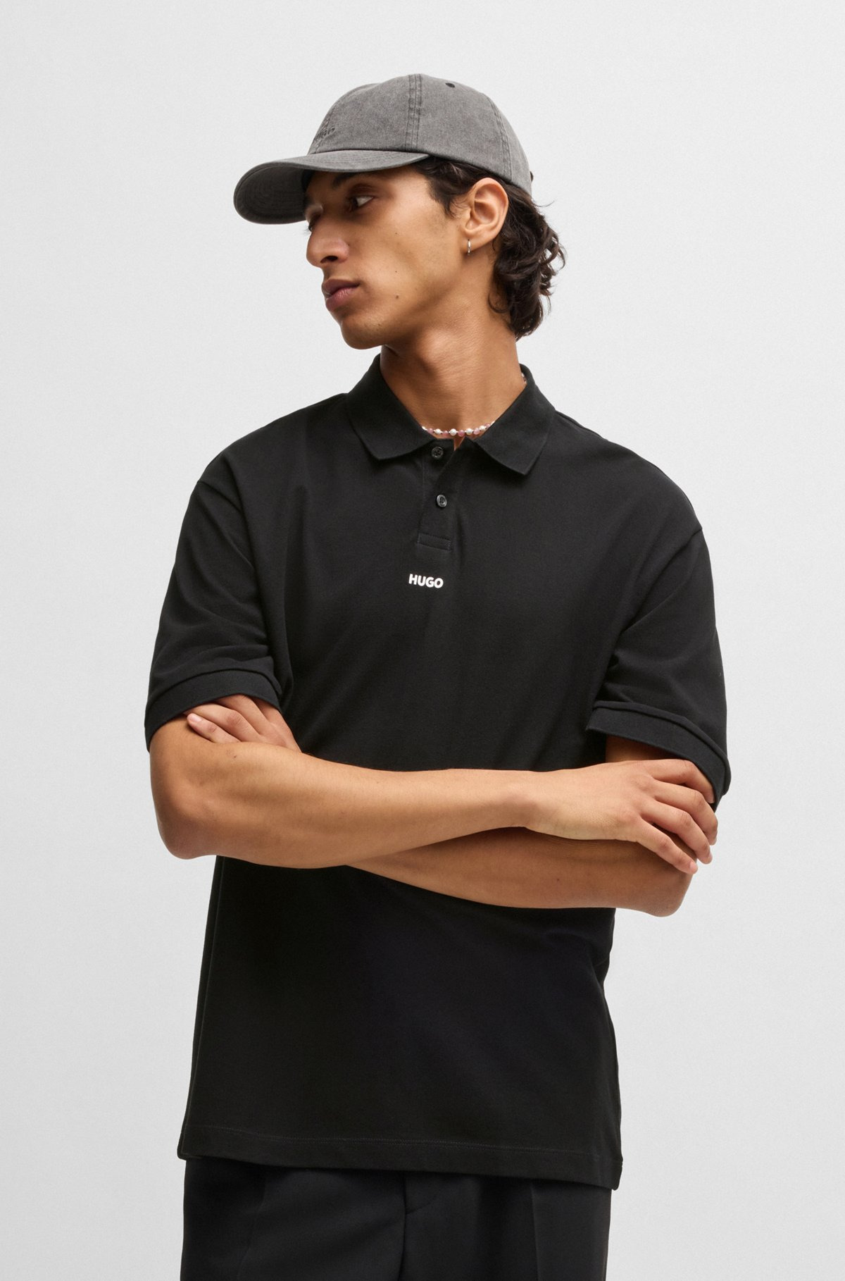 COTTON-PIQUÉ POLO SHIRT WITH LOGO PRINT - 2