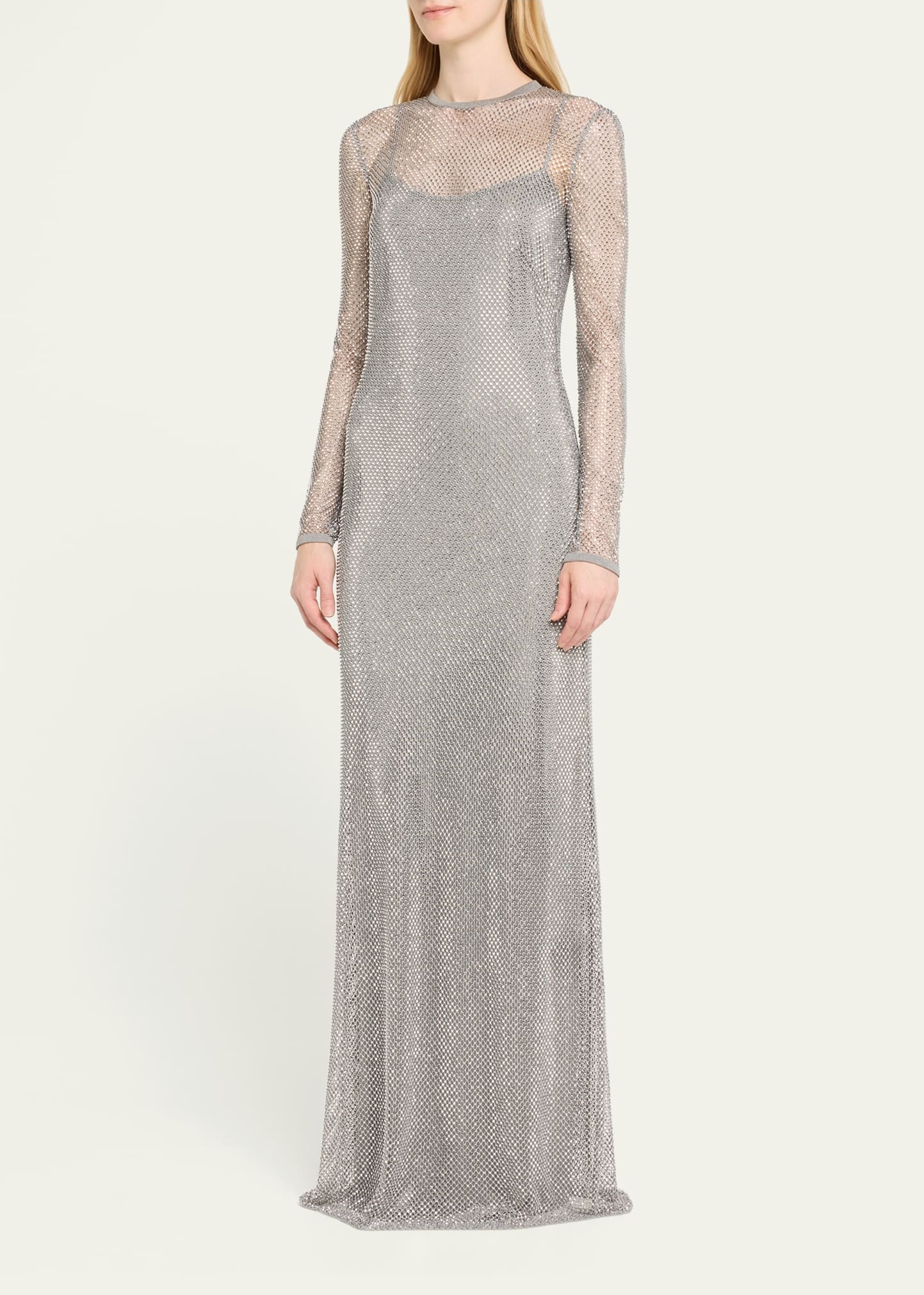 Crystal Embellished Gown with Slip - 4