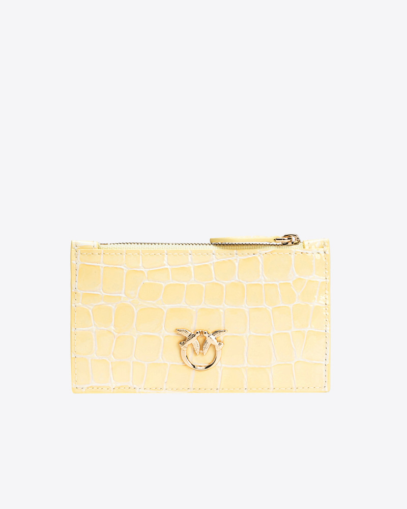PINKO GALLERIA SHINY CROC-PRINT CARD HOLDER 1