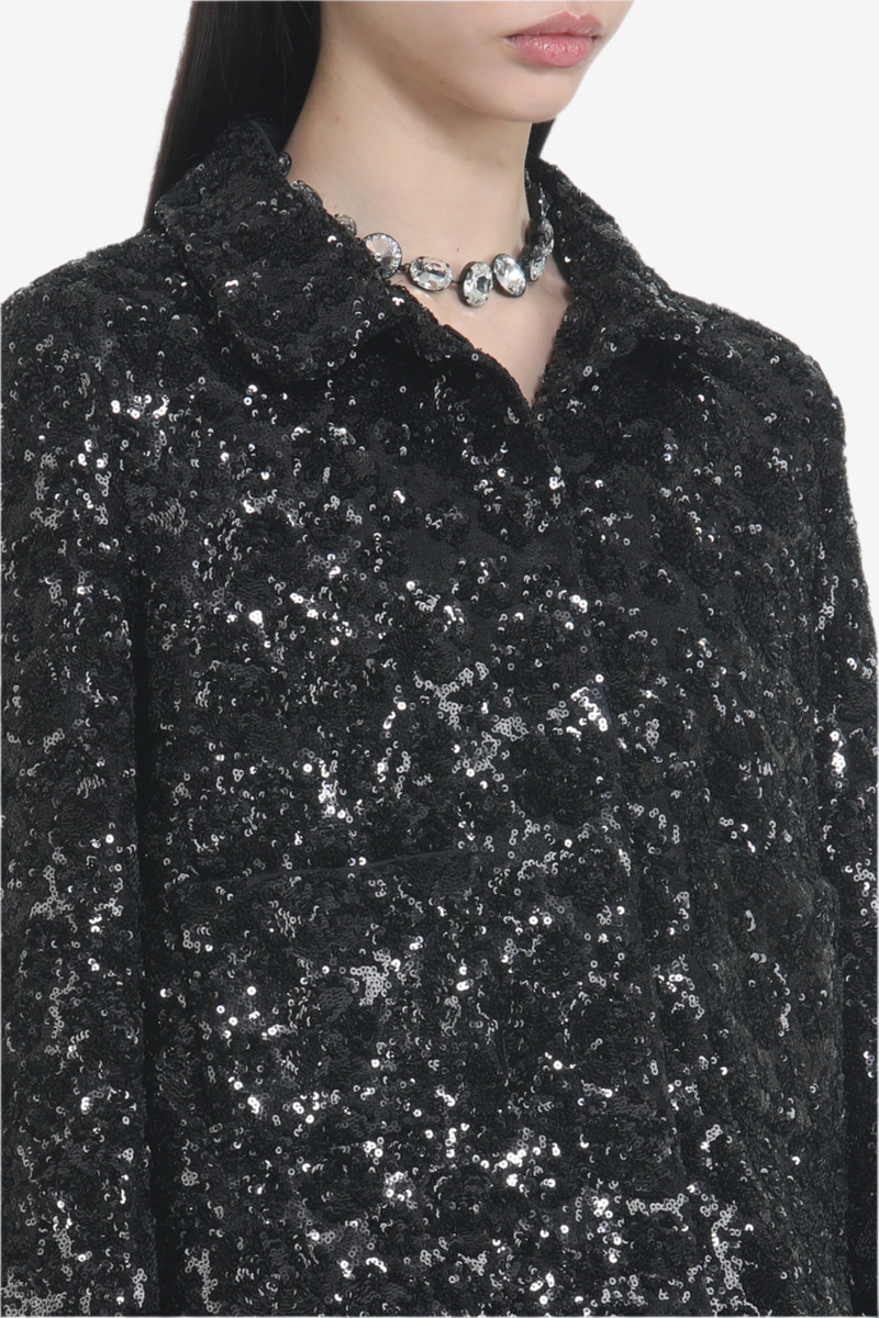 SHORT JACKET WITH SEQUINED FABRIC AND POCKETS 5