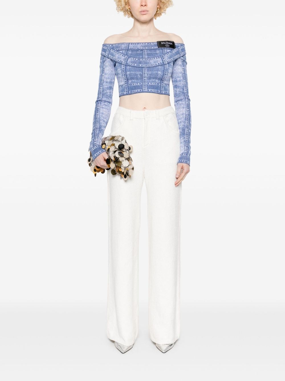 trompe l'oeil-print crop top - 2