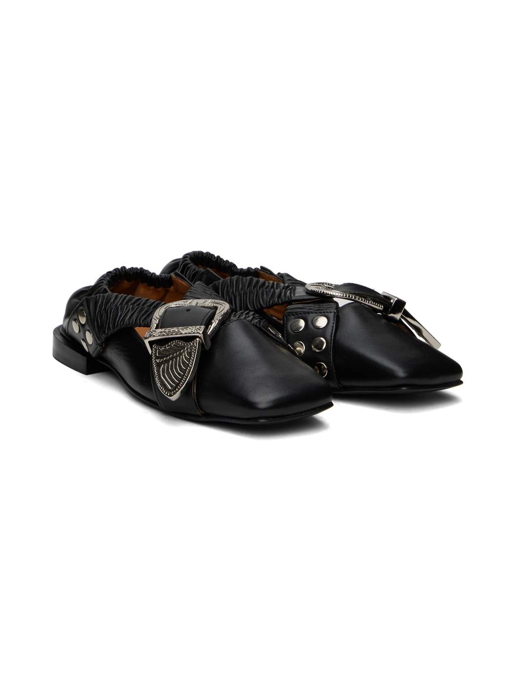 SSENSE Exclusive Black Cross Strap Ballerina Flats - 4