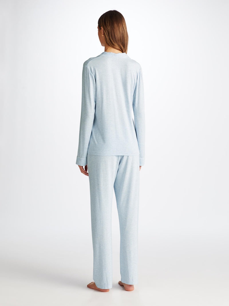 Women's Pajamas Ethan Micro Modal Stretch Light Blue Marl - 4