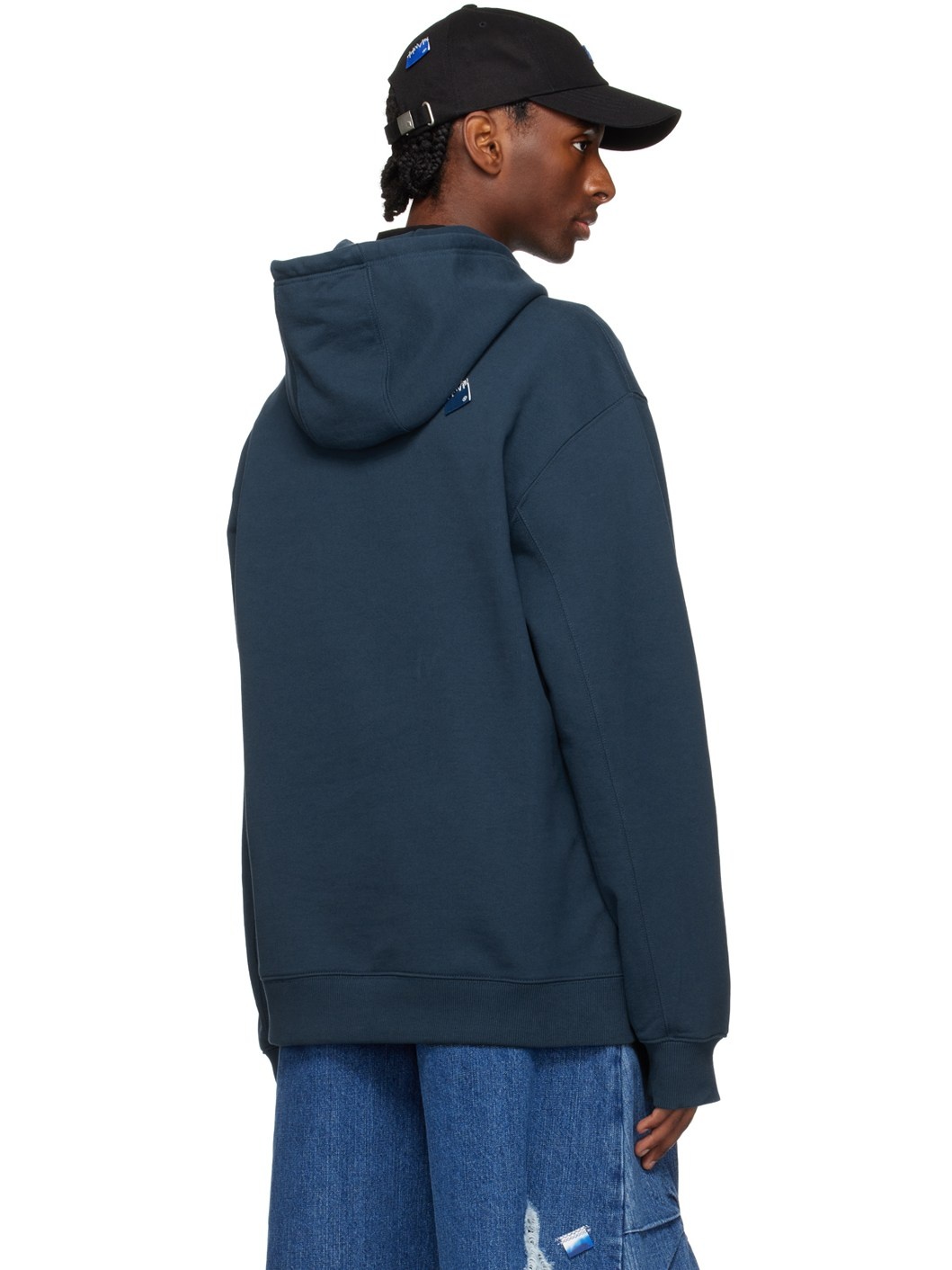 Navy Drawstring Hoodie - 3