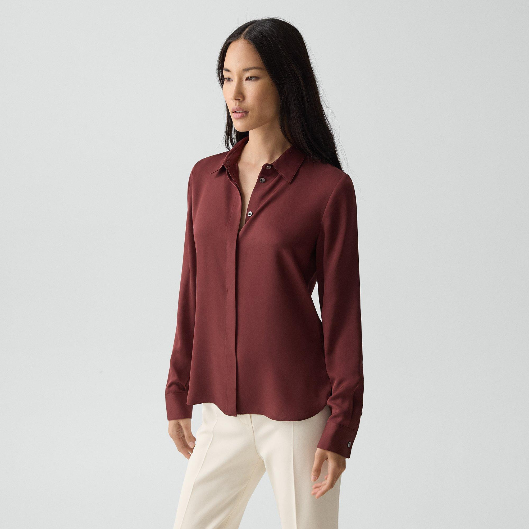 Fitted Shirt in Silk Georgette - 3