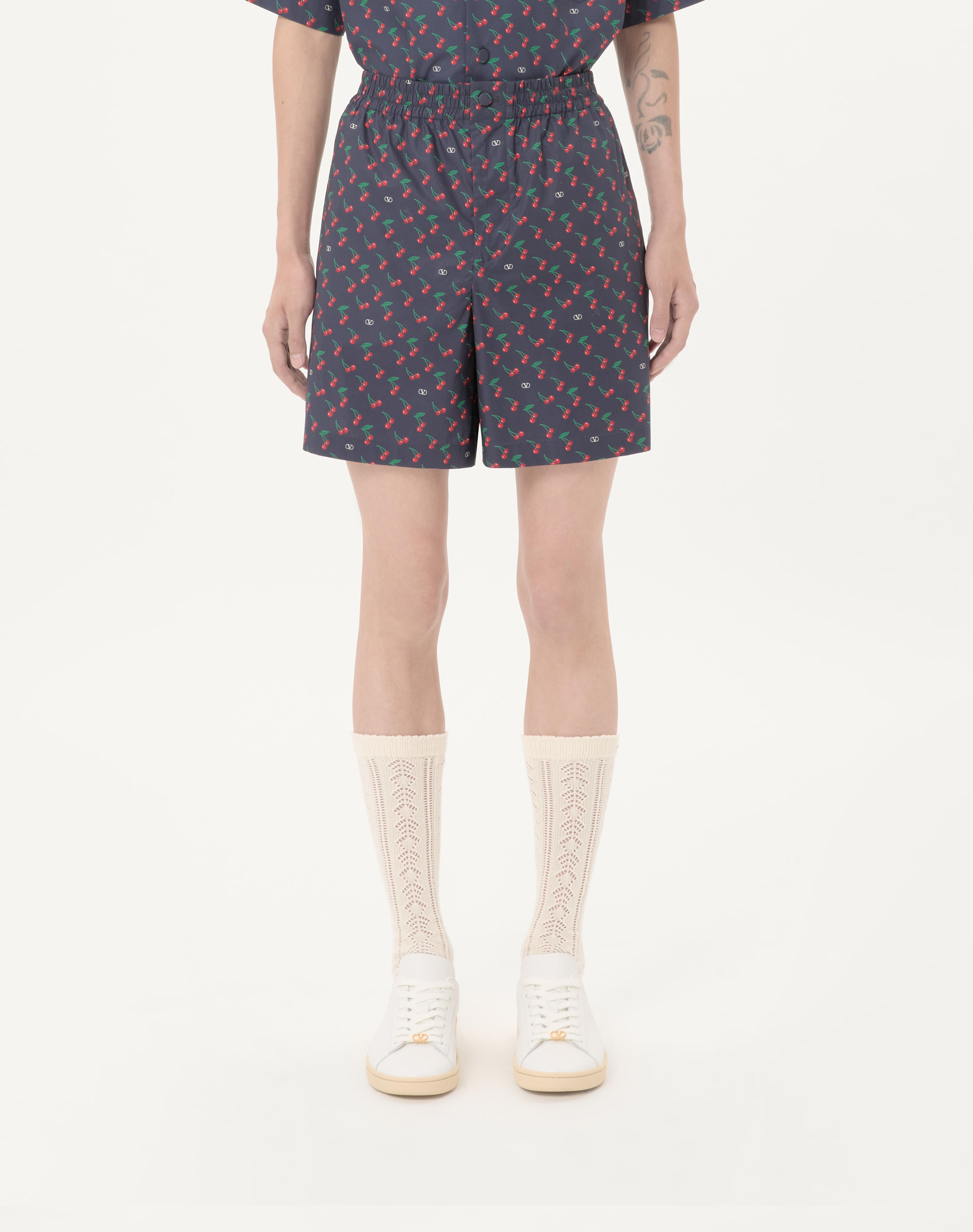 COTTON POPLIN BERMUDA SHORTS WITH CHERRYFIC PRINT - 3
