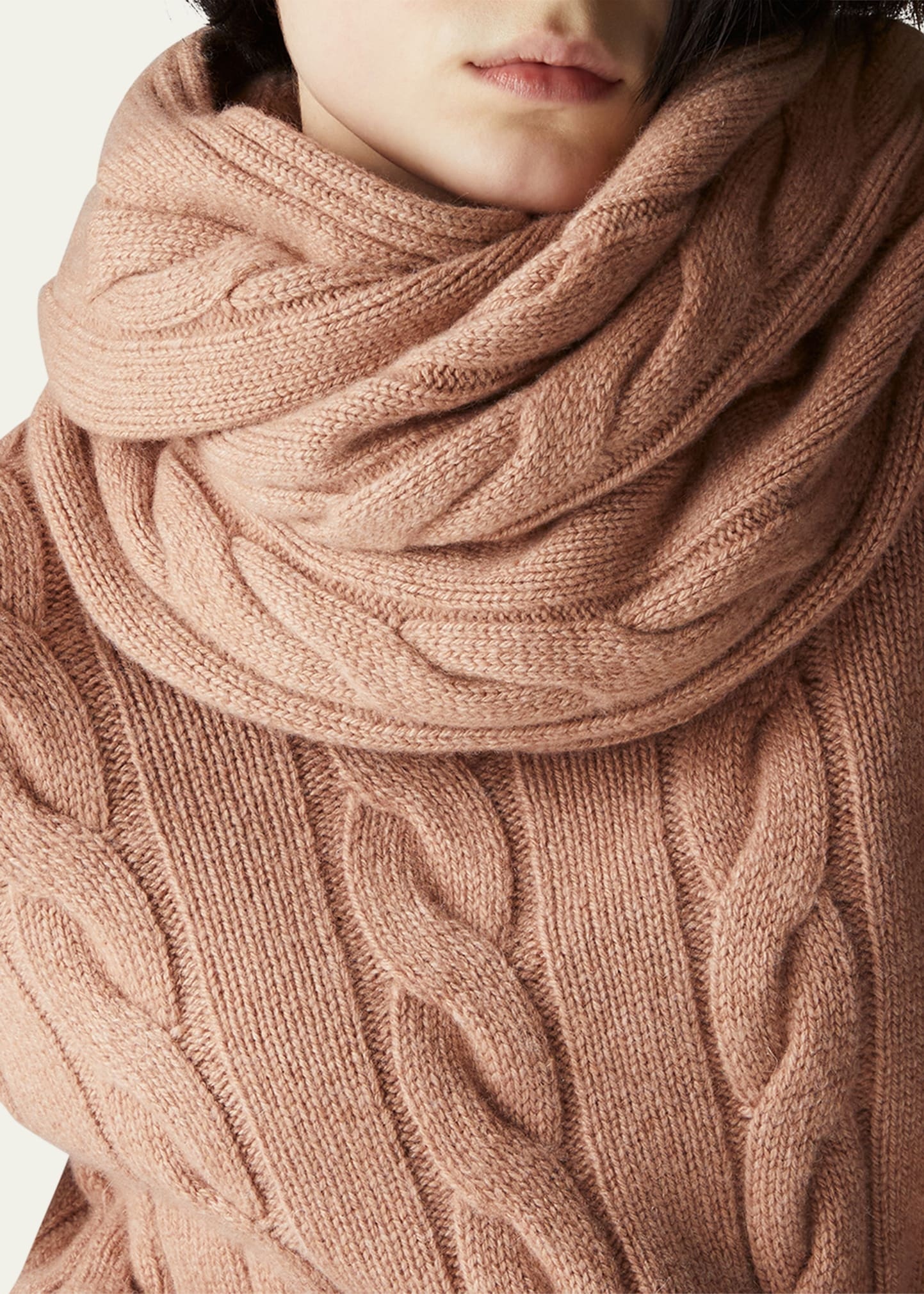 Cashmere Cable Knit Scarf - 2