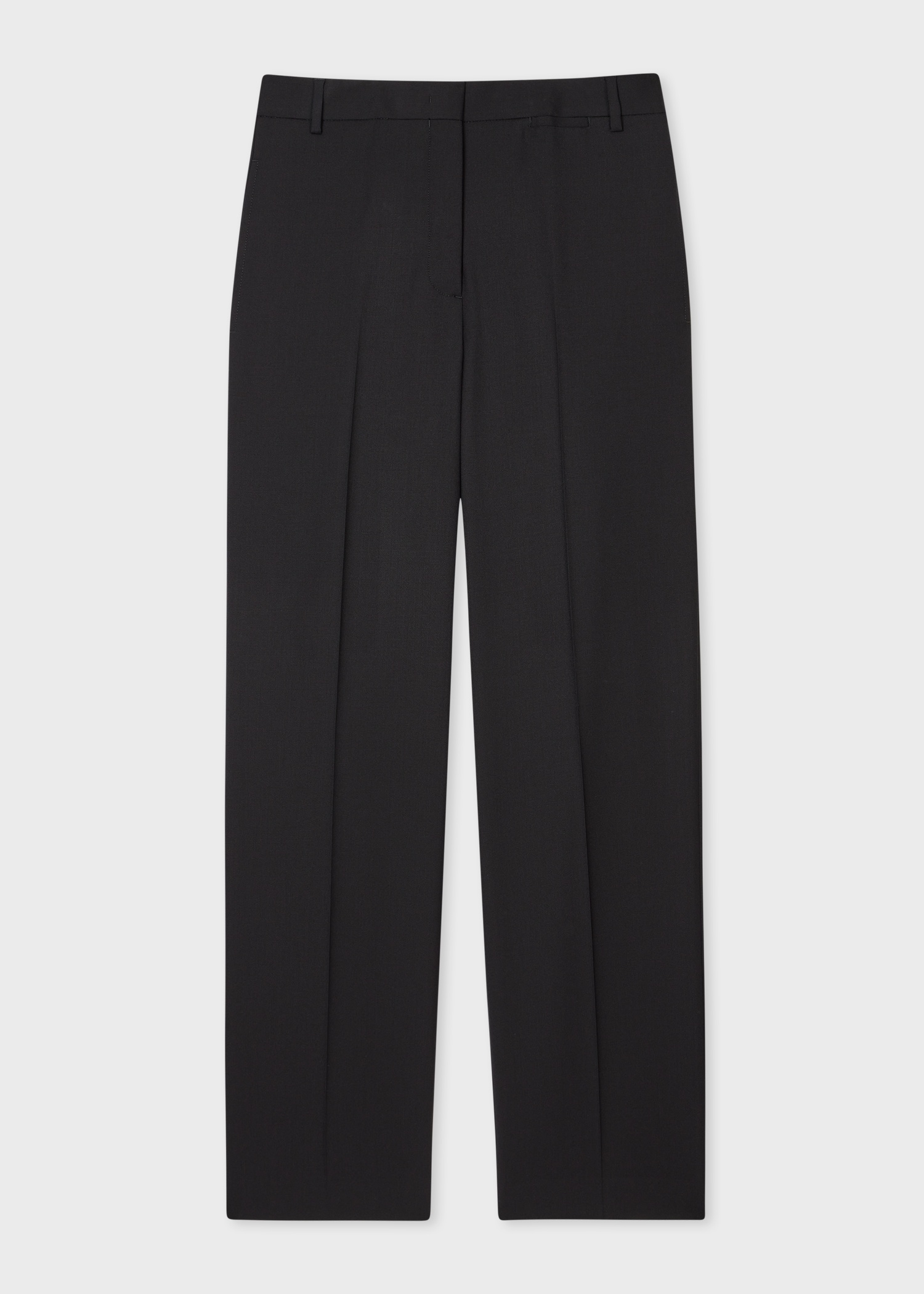 A Suit To Travel In - Women's Black Straight-Leg Wool Trousers - 1