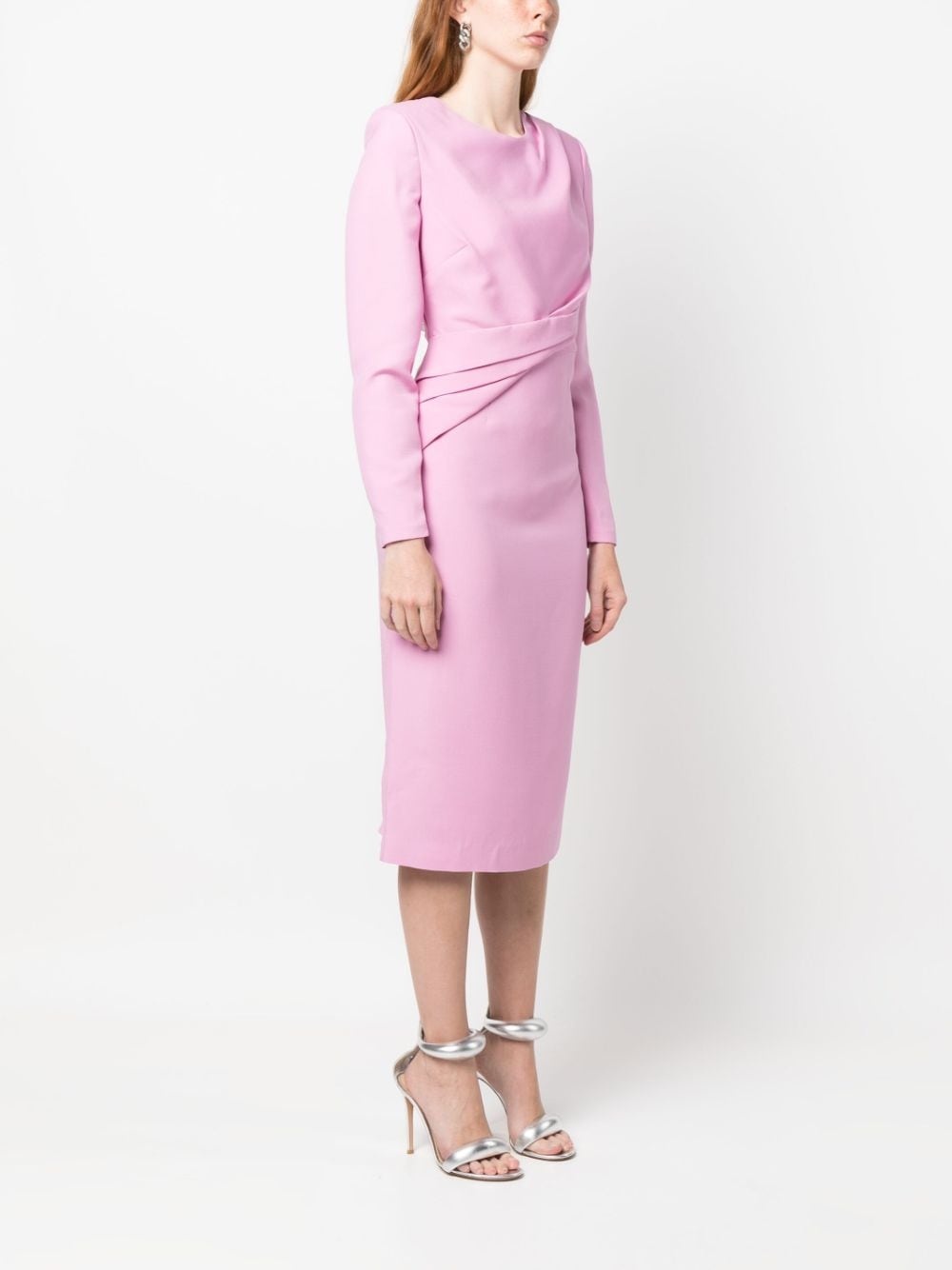 draped midi dress - 3