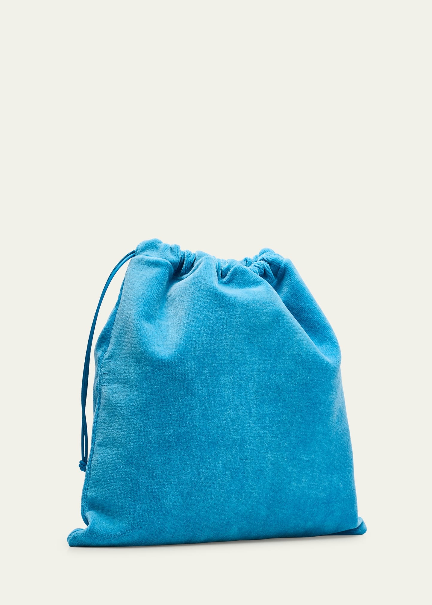 Medium Drawstring Pouch Bag in Terry Cloth - 3