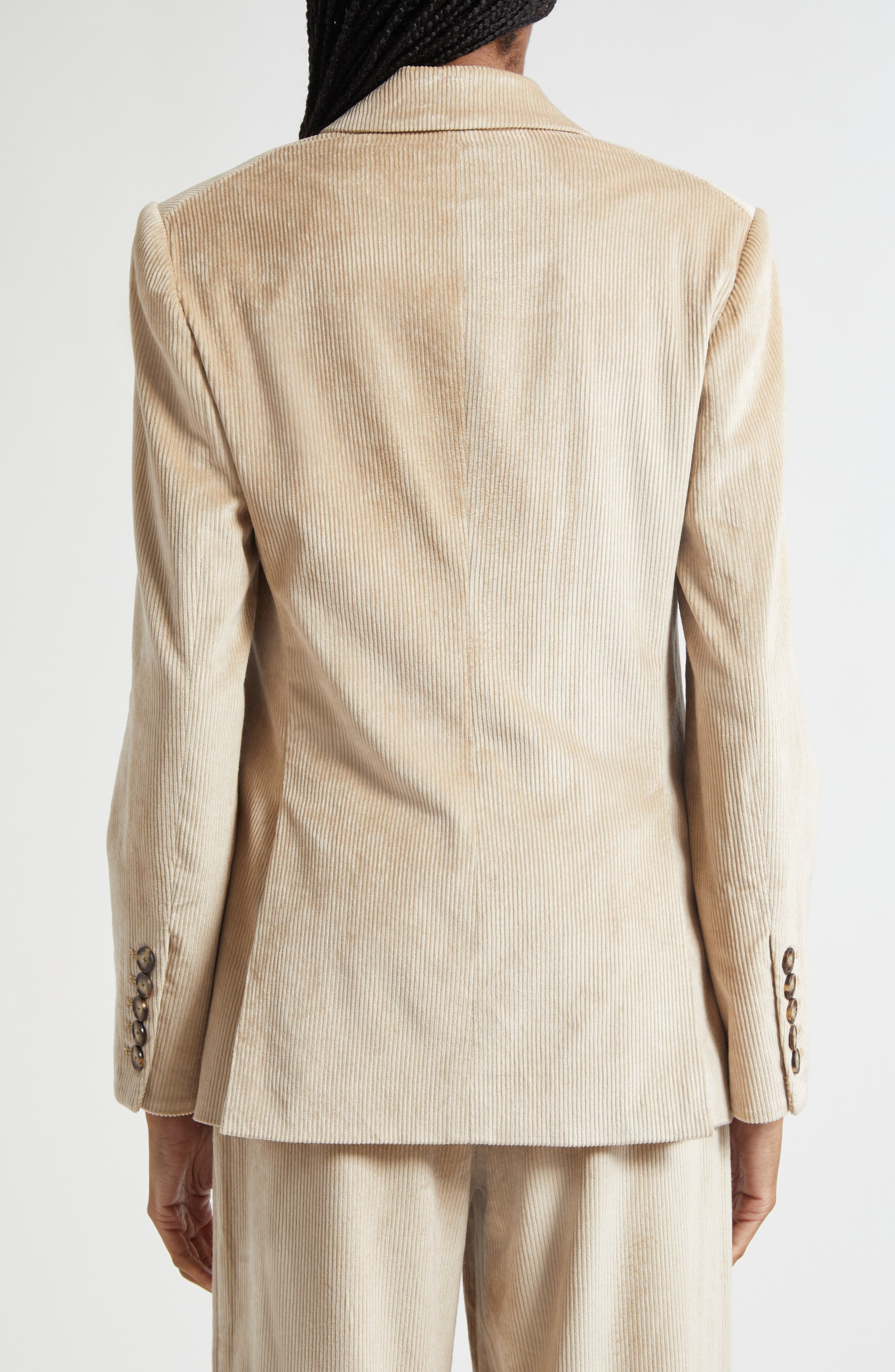 Veronica Beard Sevyn Corduroy Double Breasted Dickey Jacket in Heathered Sand at Nordstrom - 5