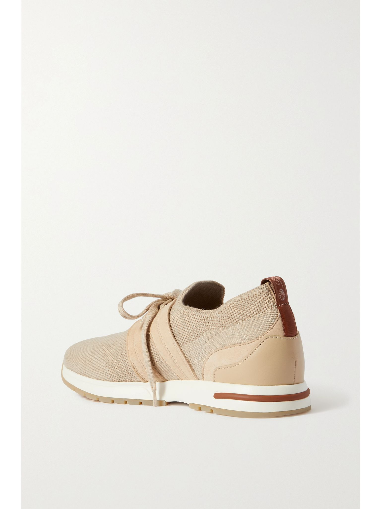 Flexy Lady wool, leather and suede sneakers Beige - 3