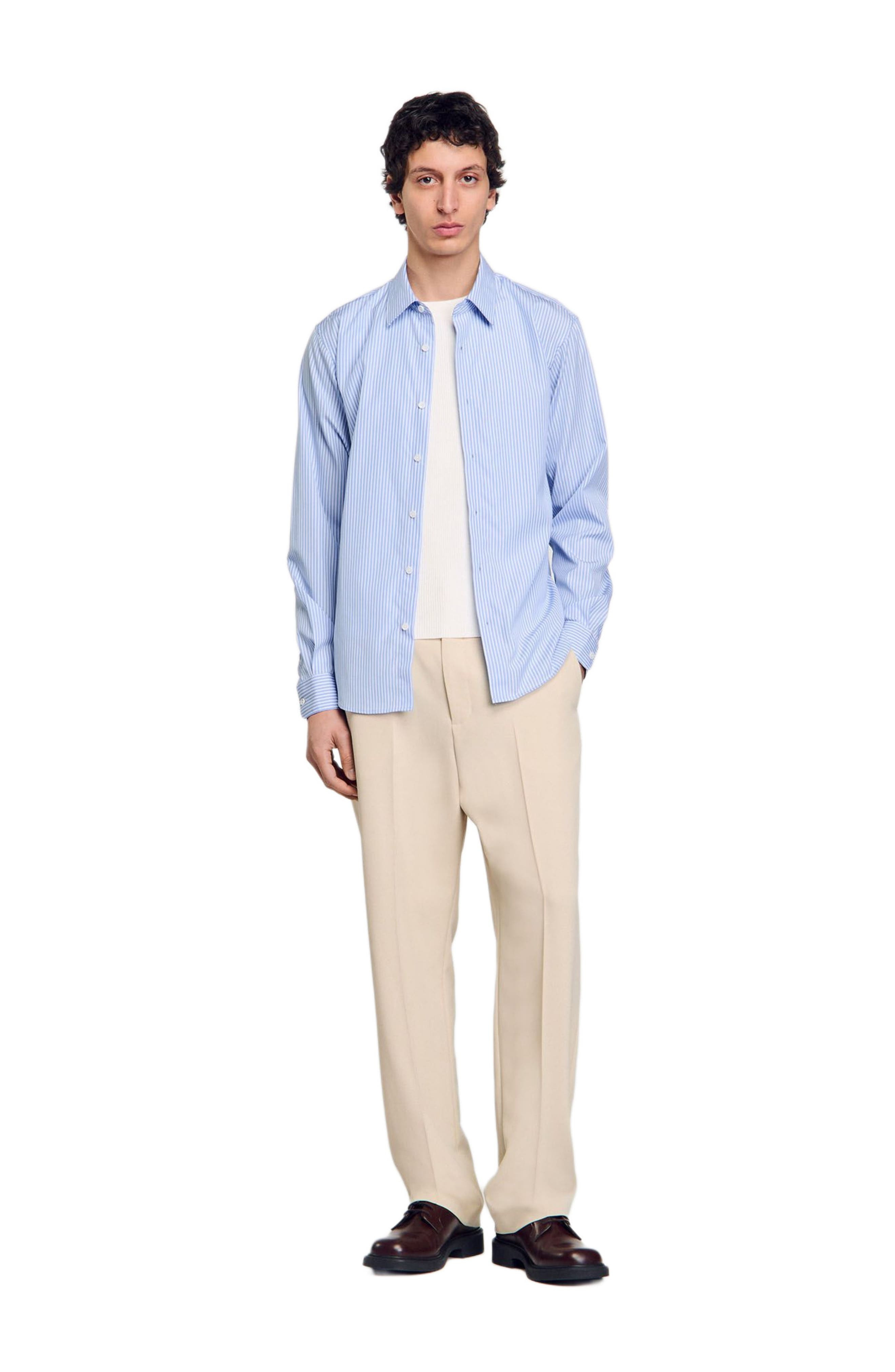 SANDRO Striped shirt in Blue Sky at Nordstrom - 5
