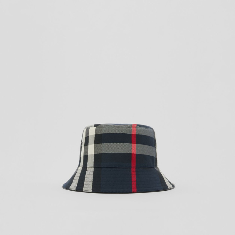 Exaggerated Check Cotton Bucket Hat 1