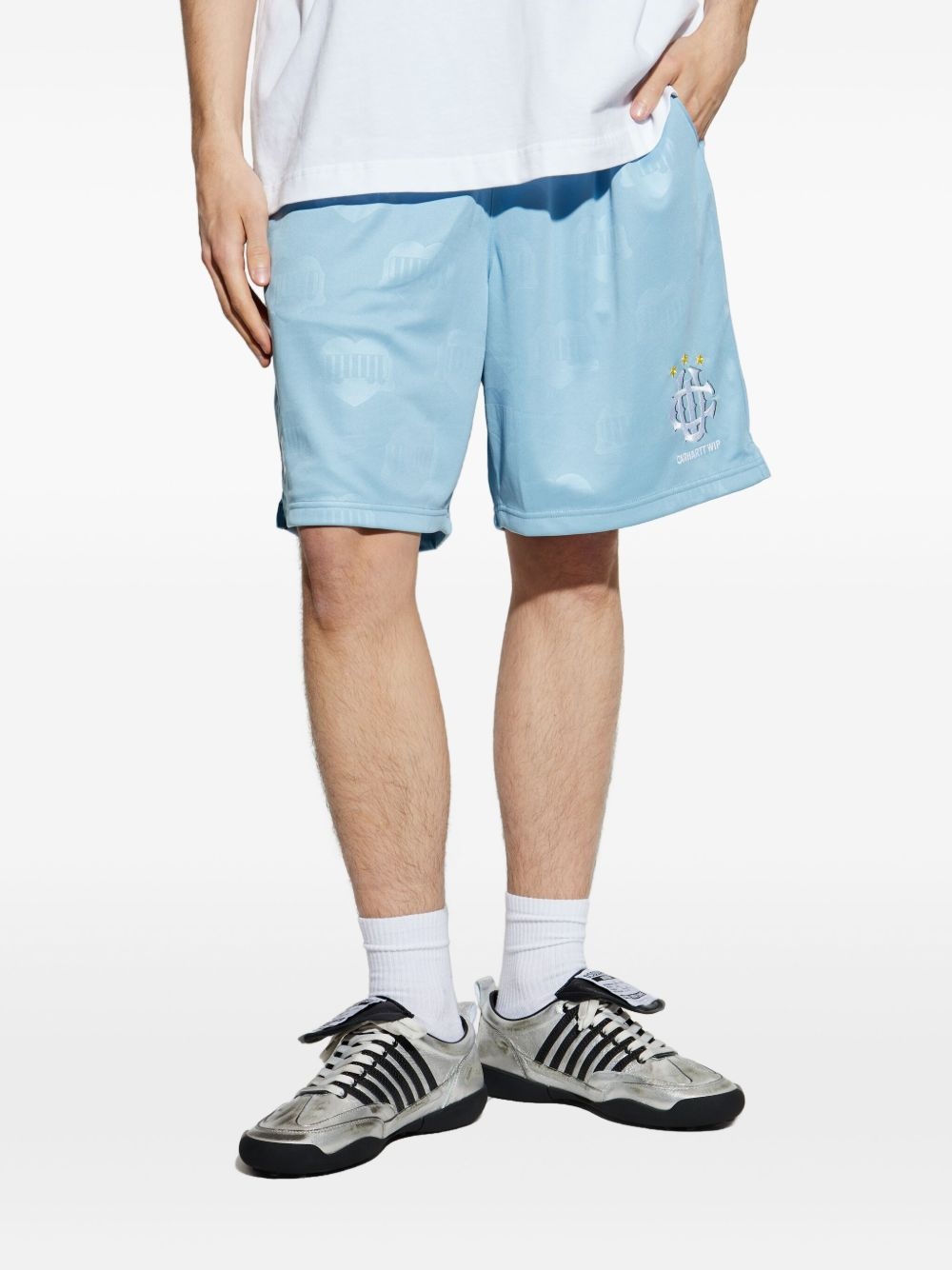 logo-embroidered shorts - 3