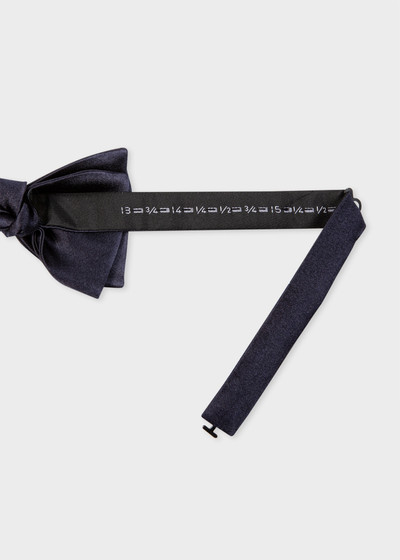 Paul Smith Navy Silk Satin Self-Tie Bow Tie outlook