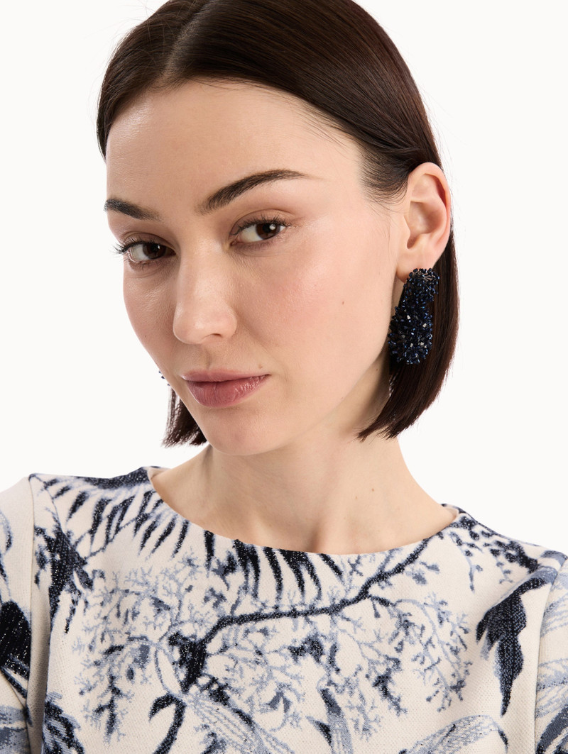 Oscar de la Renta BEADED CLUSTER DROP EARRINGS outlook