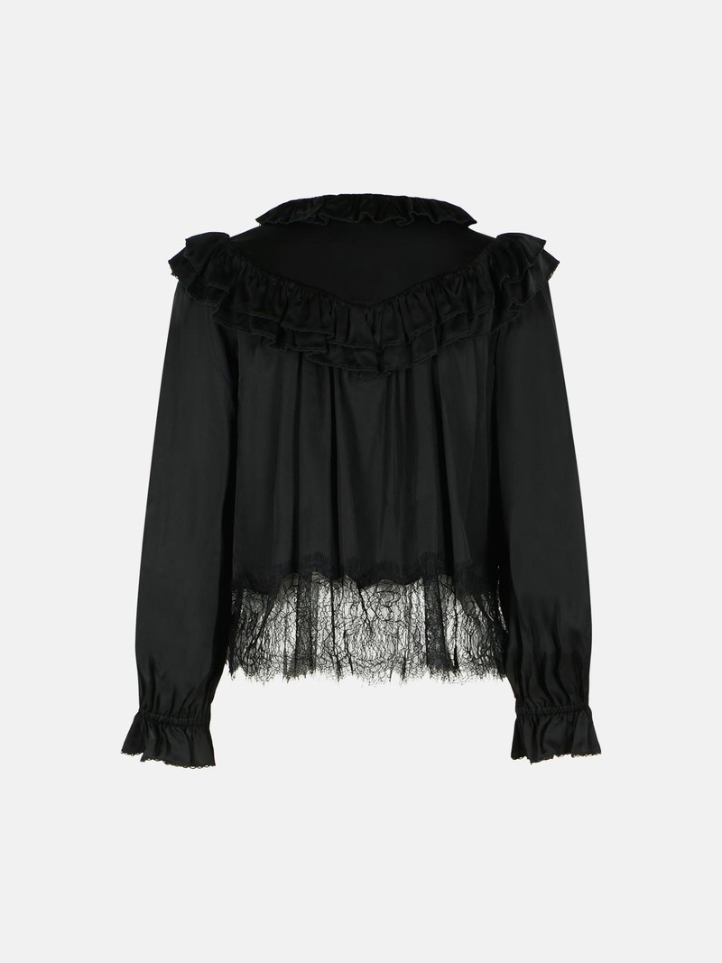 self-portrait BLACK VISCOSE BLOUSE outlook