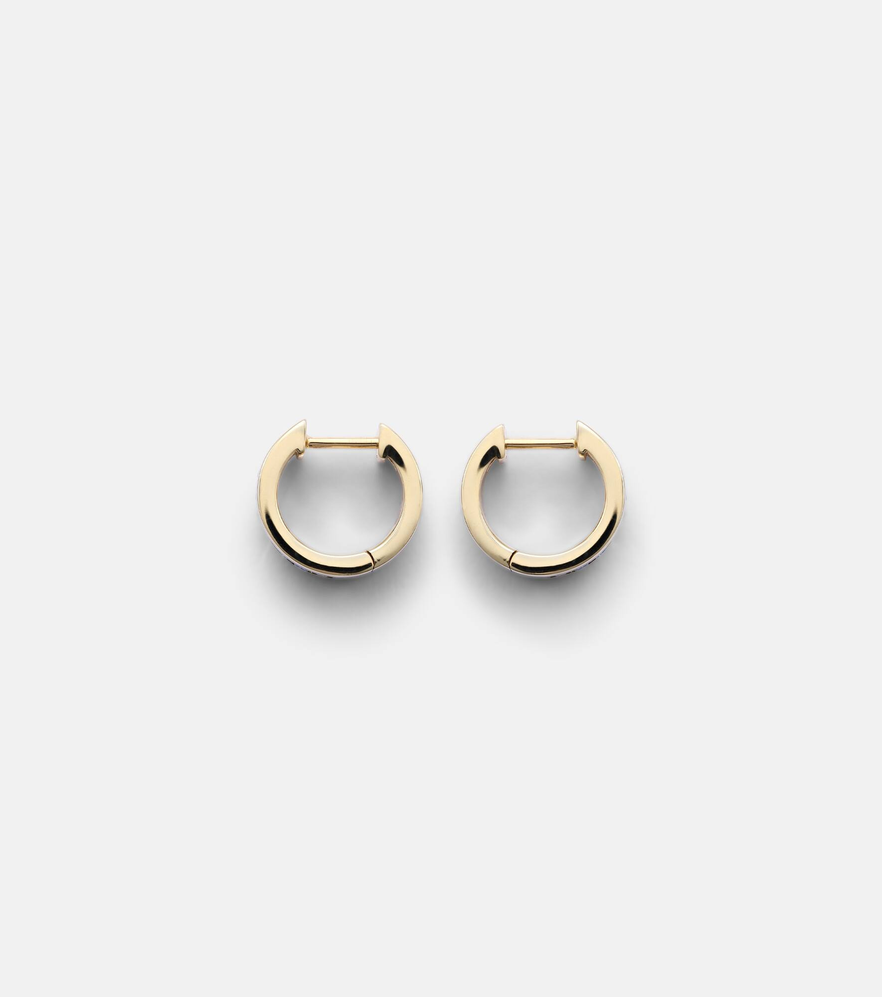 14kt gold hoop earrings with gemstones - 4