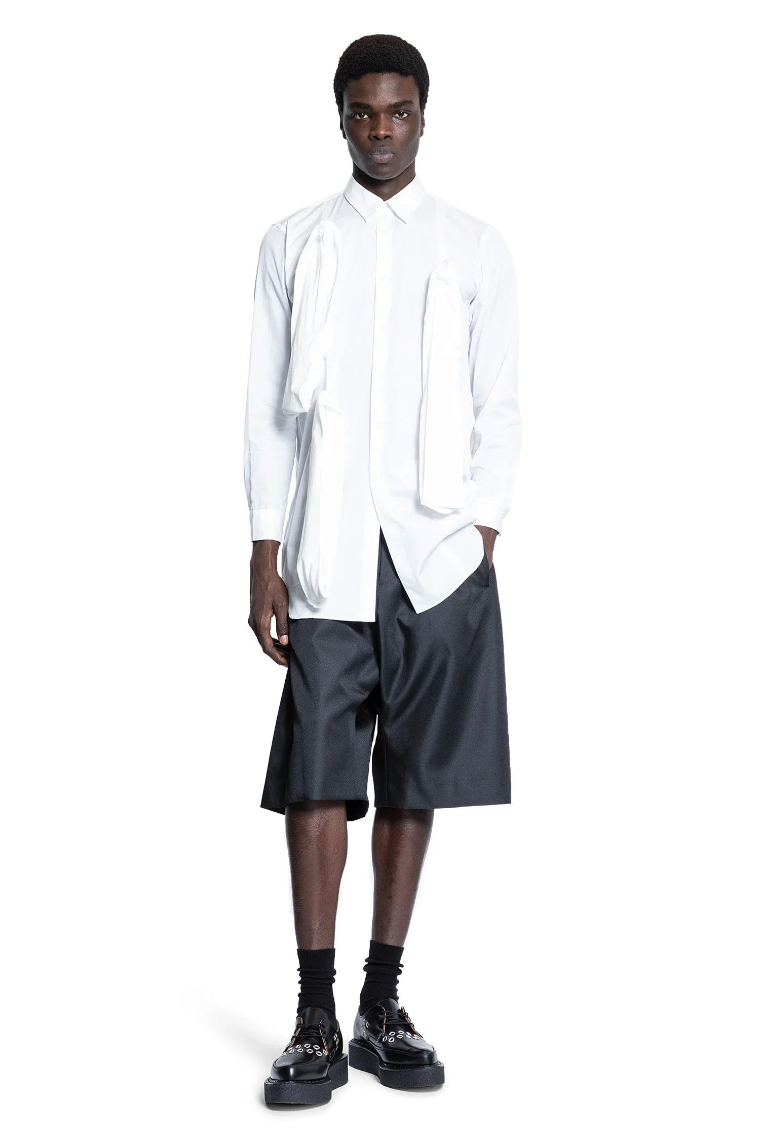 Draped-Cotton-Poplin-Shirt - 6