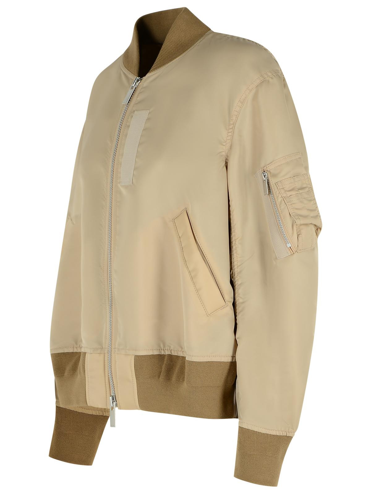 Sacai Beige Nylon Bomber Jacket Women - 2