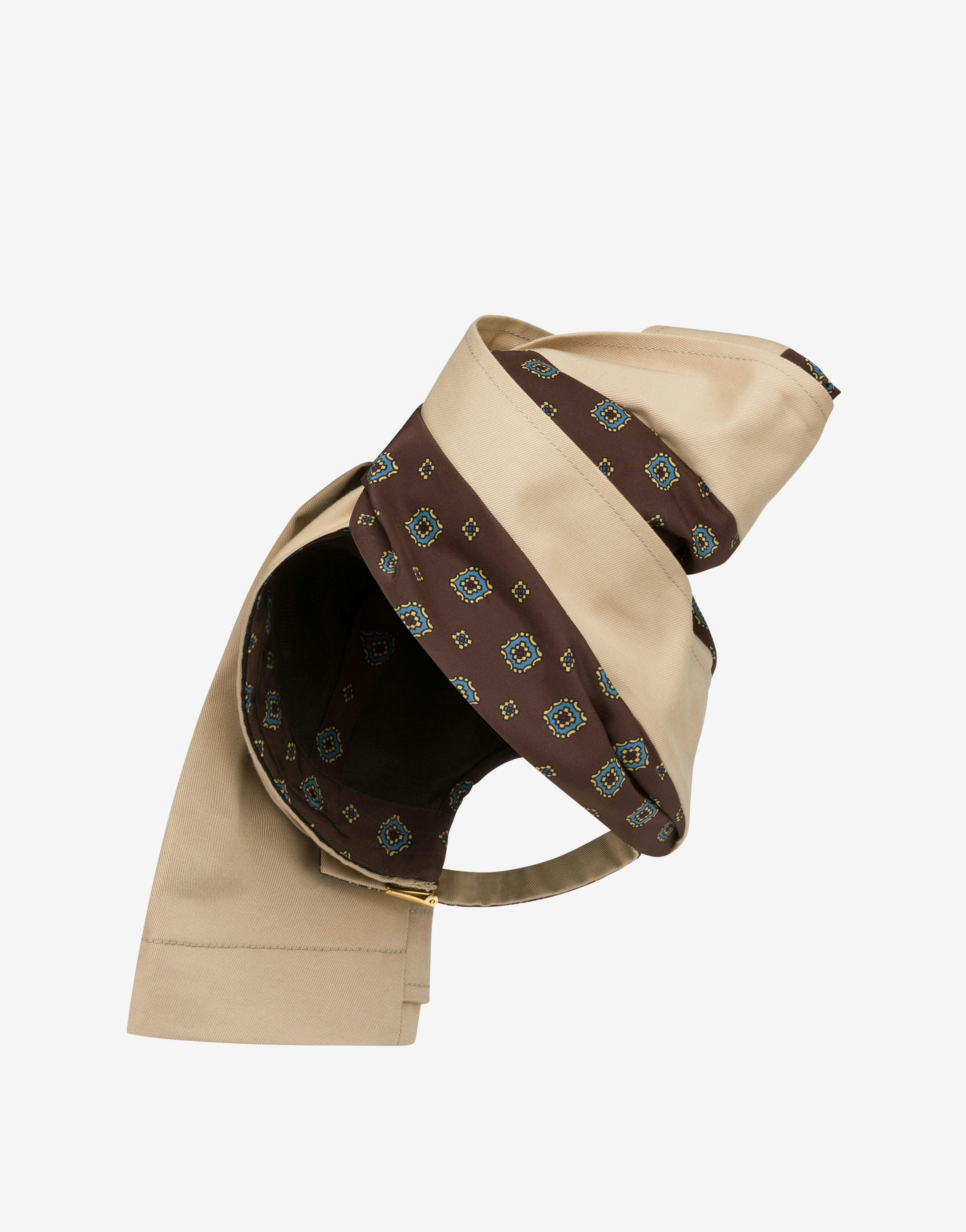 PRINTED GABARDINE AND SATIN HAT - 3
