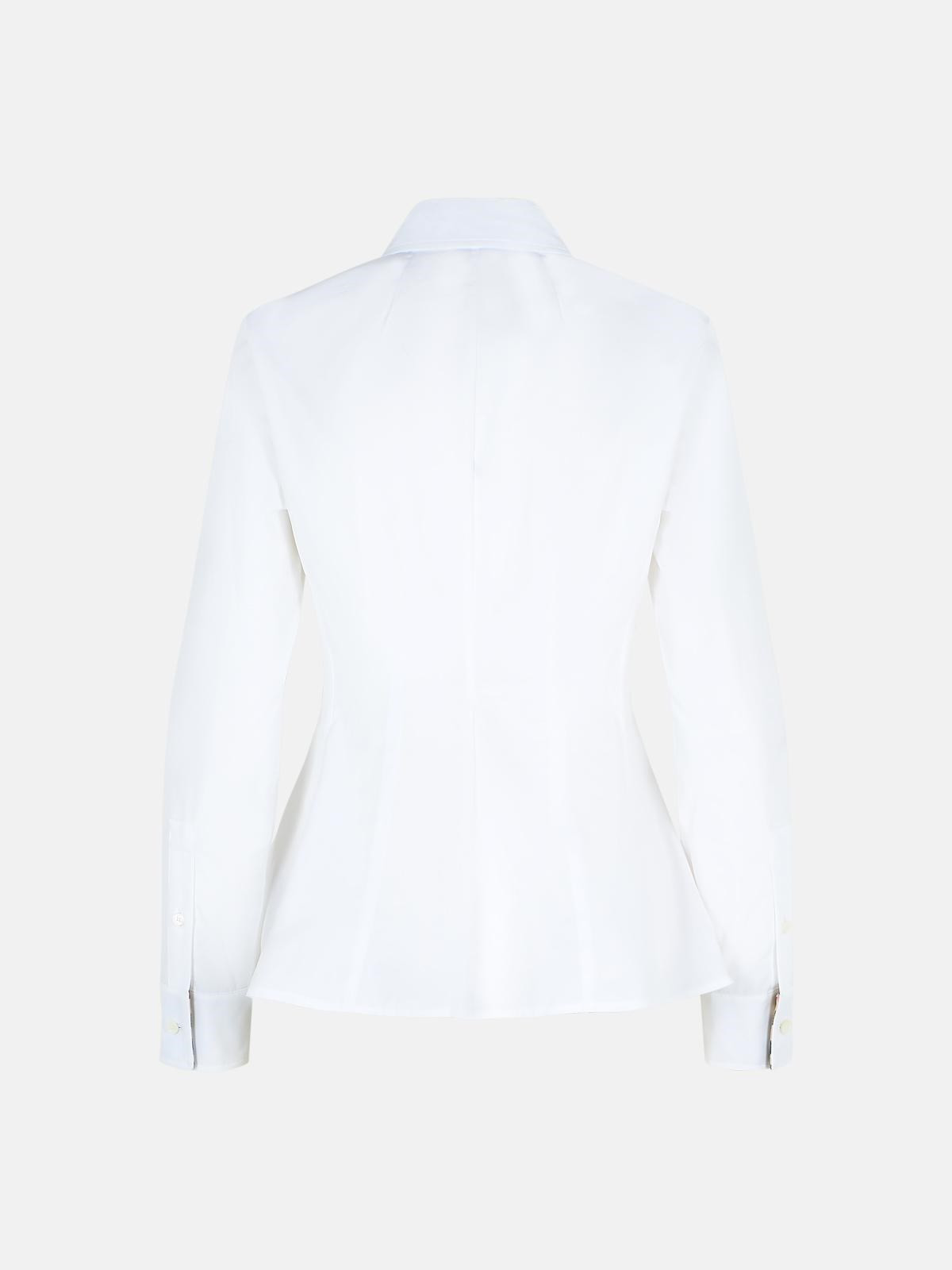 'ELIZA' WHITE COTTON POPLIN SHIRT - 3