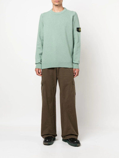 Stone Island logo-patch long-sleeve jumper outlook