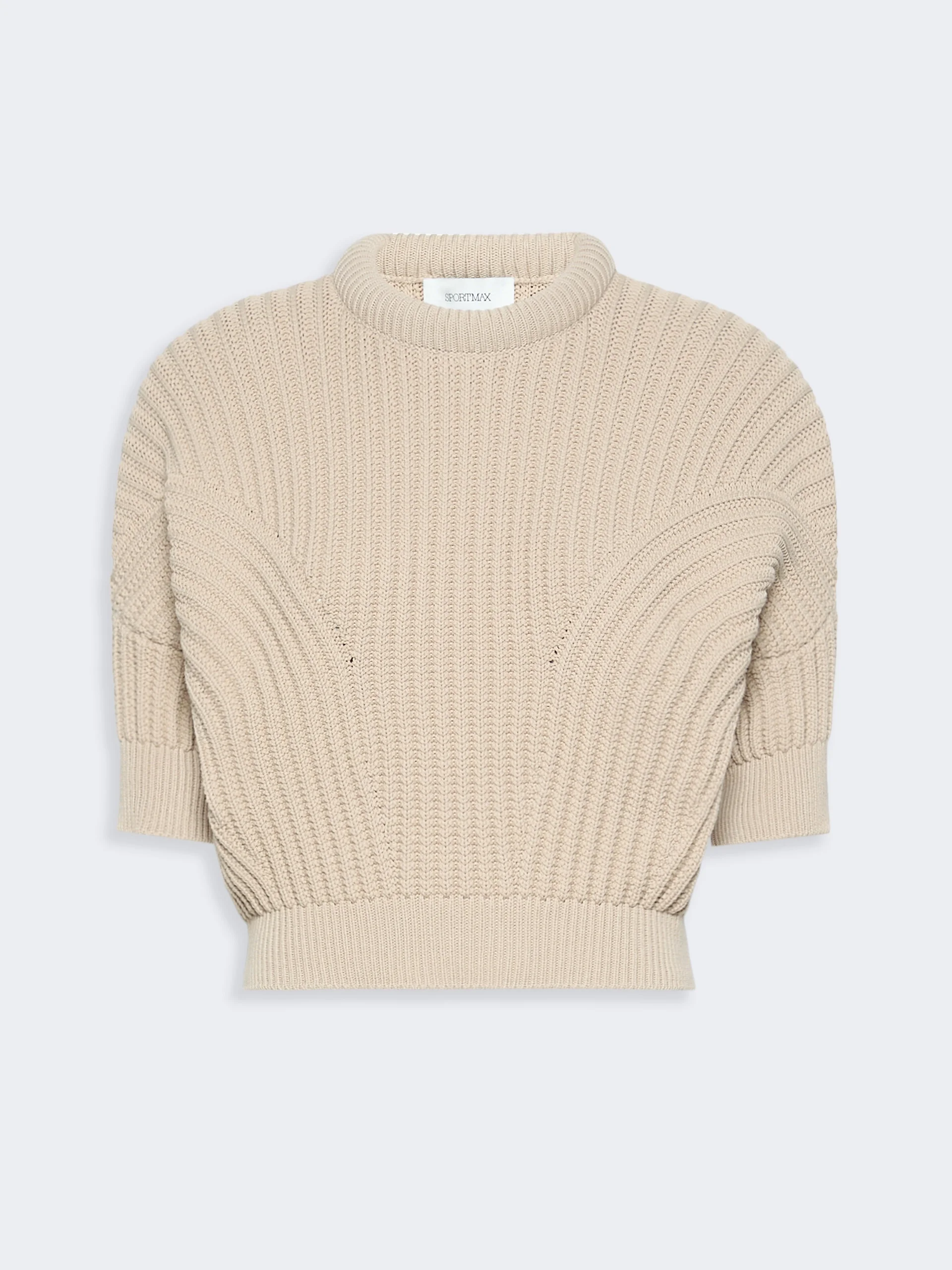 FATTI Sunburst-patterned cotton-blend sweater - BEIGE - 1
