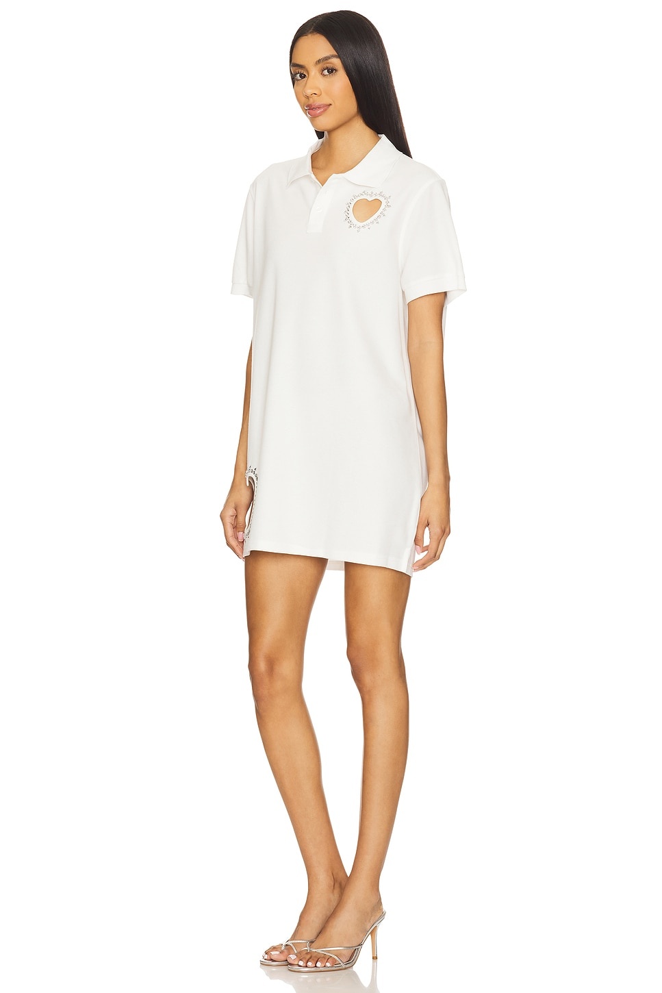Crystal Heart Cutout Polo Dress - 3
