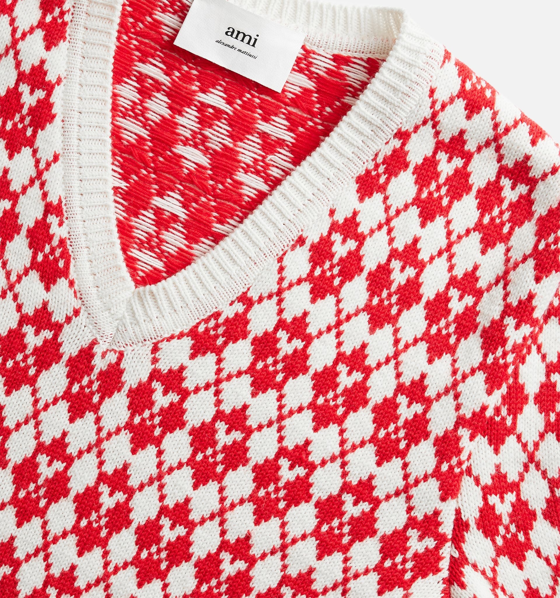Jacquard V Neck Sweater - 3