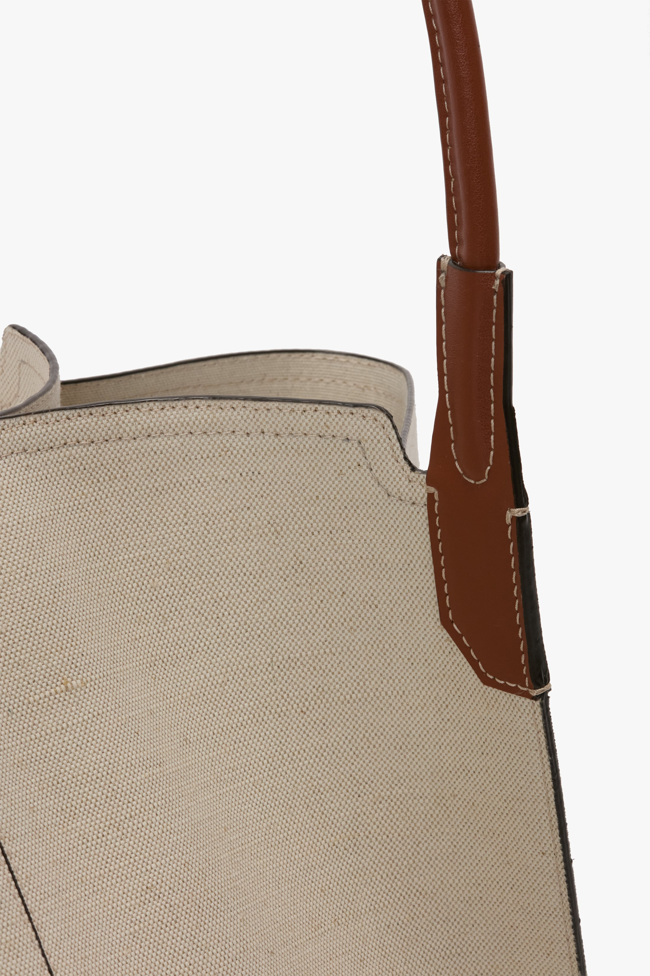 Victoria Tote In Ivory Canvas With Tan Leather - 4