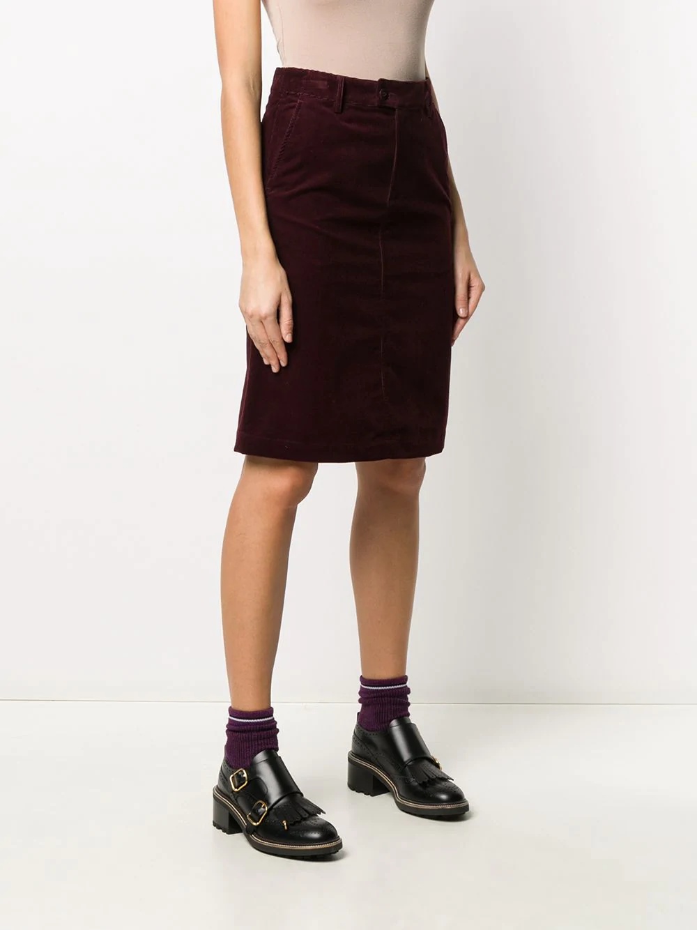 high-waisted midi skirt - 3