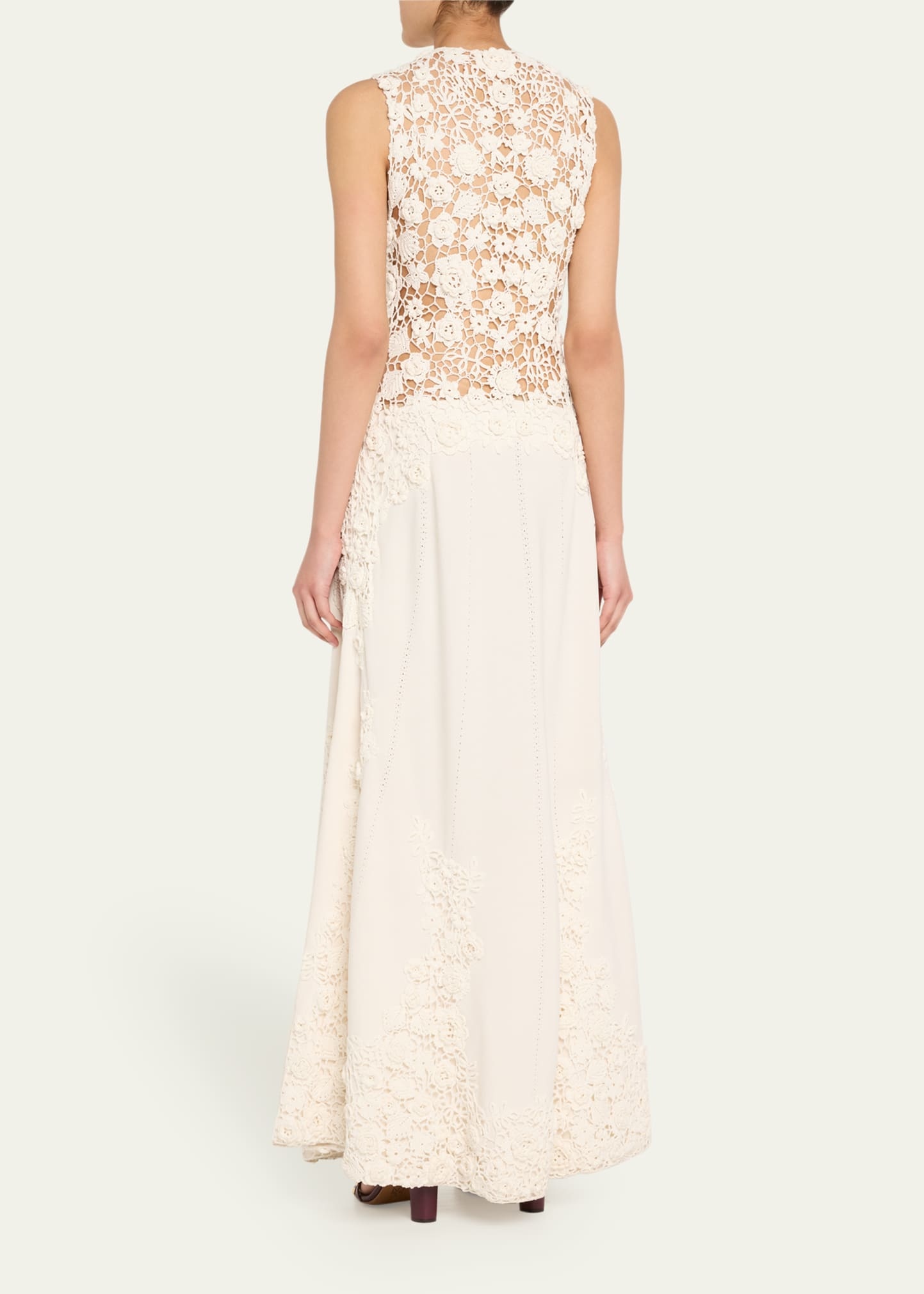 Genoveva Crochet Floral Knit Sleeveless Maxi Dress - 3