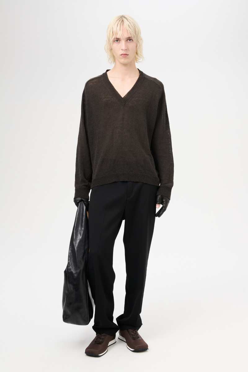 Our Legacy Rue V-Neck Nori Green Cyclone Linen outlook