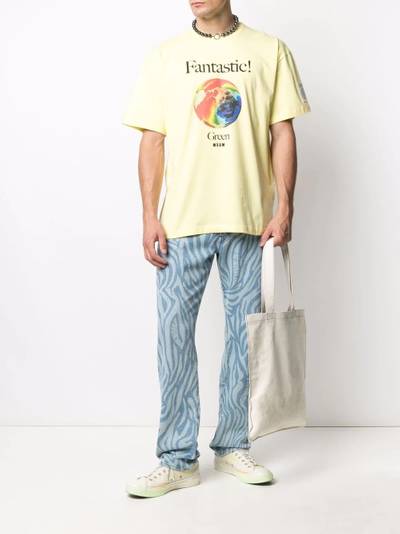 MSGM Fantastic Green printed T-shirt outlook