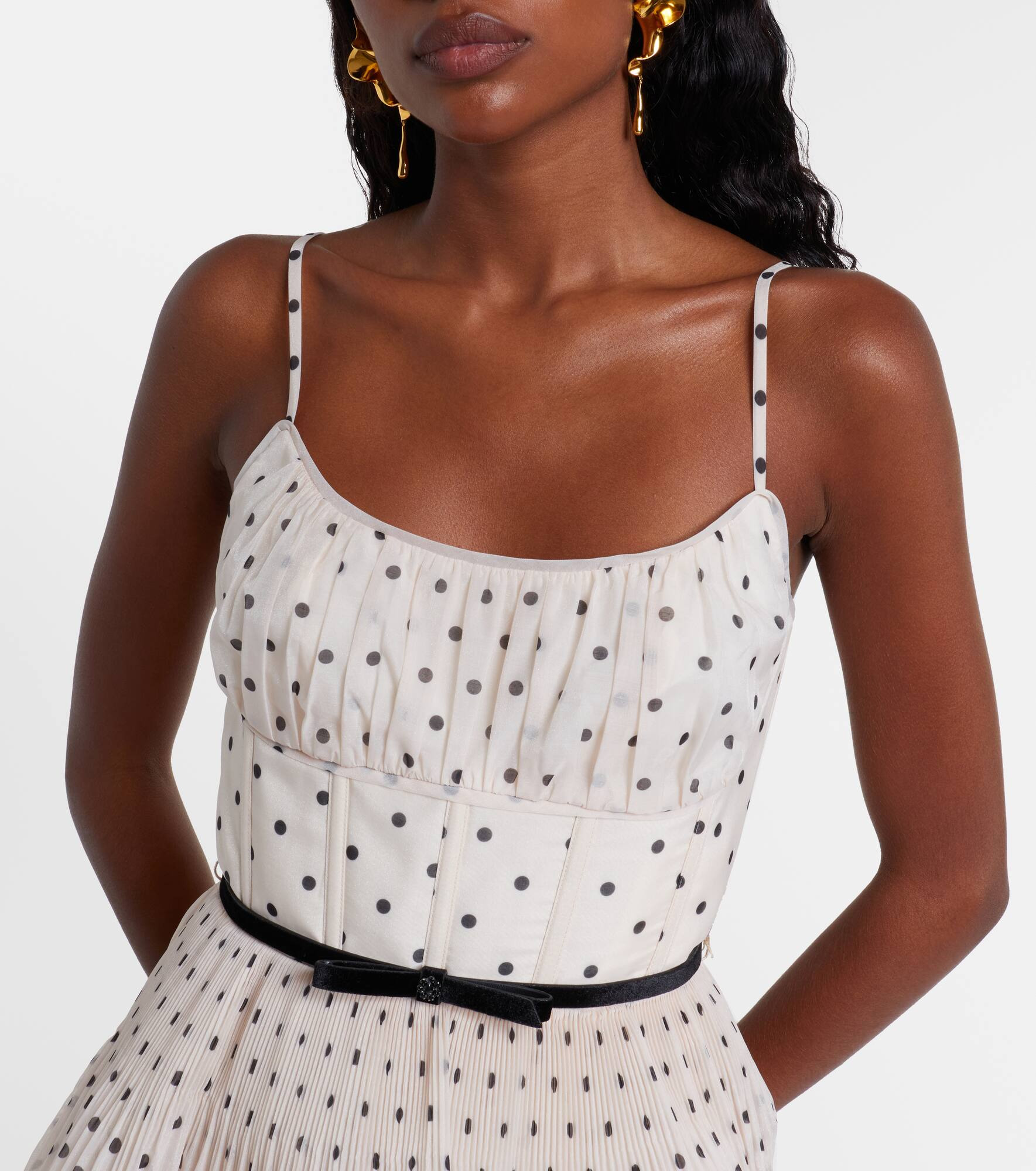 Polka-dot tiered midi dress - 4