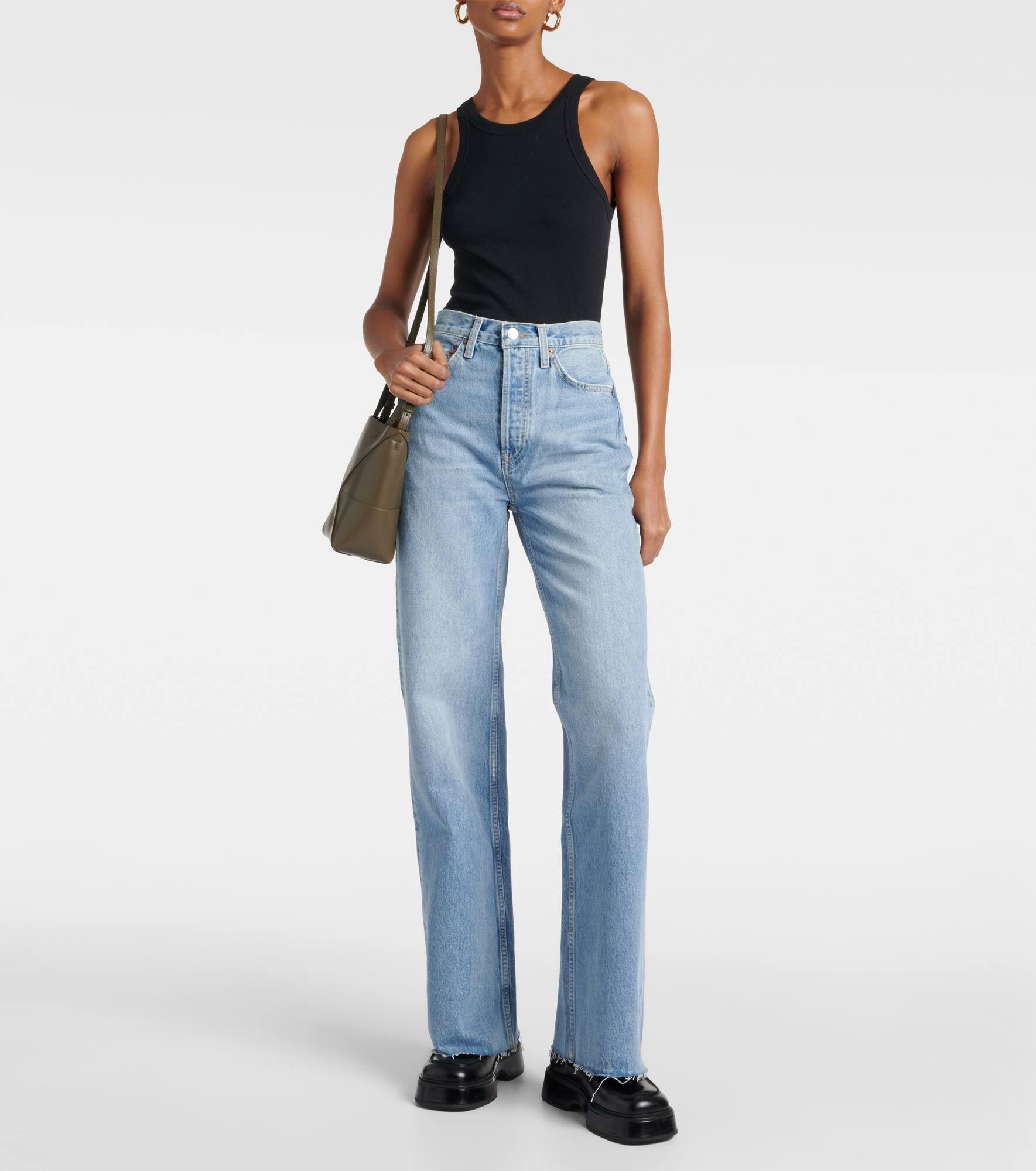 High-rise wide-leg jeans - 7