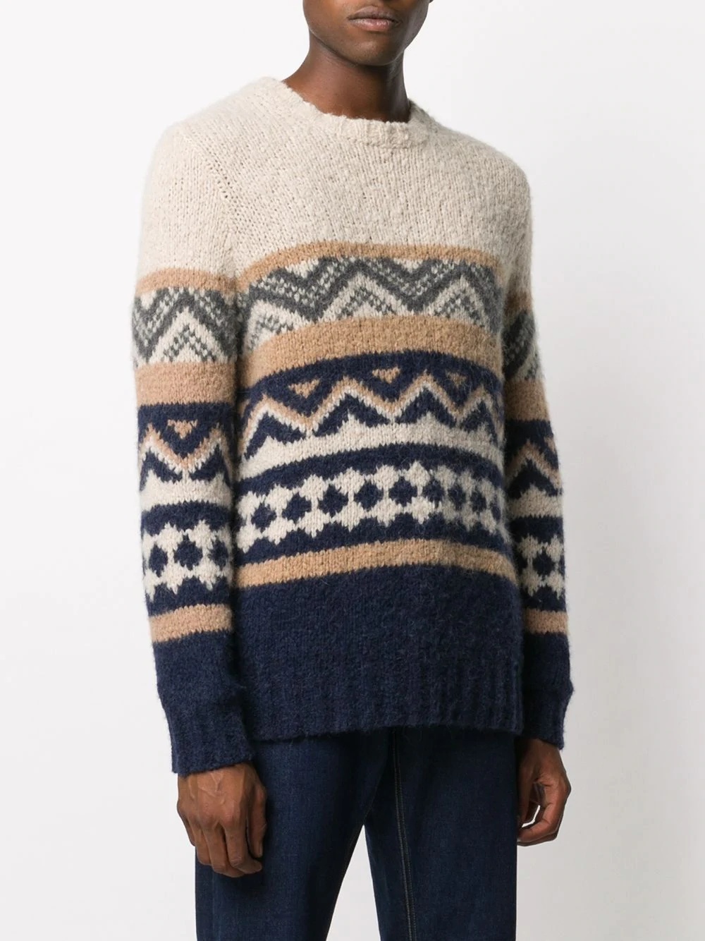 geometric wool knit jumper - 3