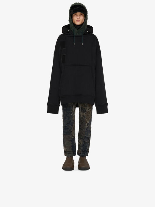 OVERSIZED HOODIE WITH GRAPHIC VELCROS - 1