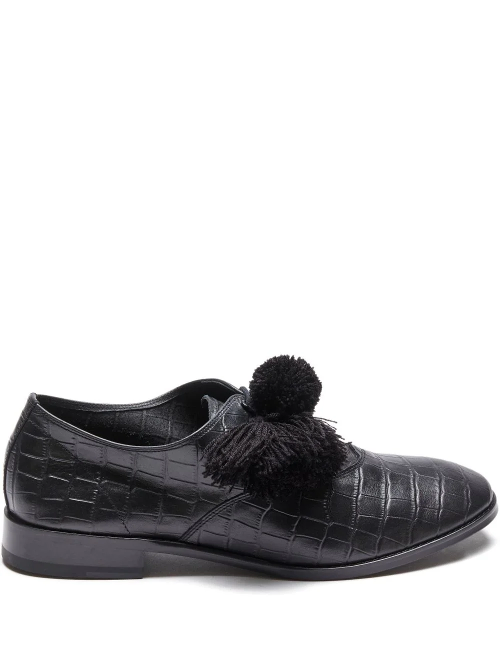 crocodile-embossed tassel trainers - 1
