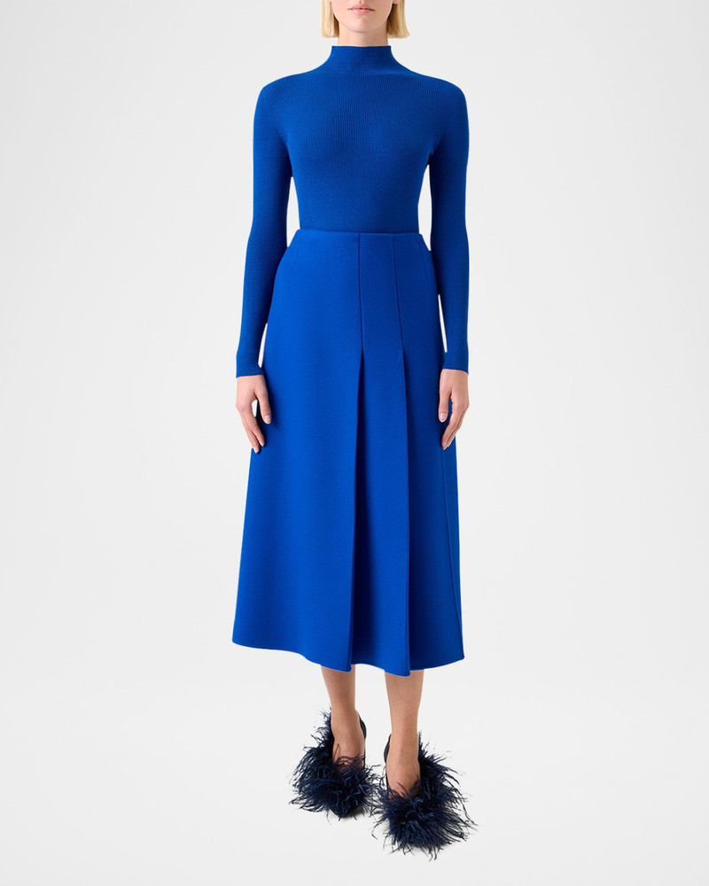 AKRIS Mock-Neck Cashmere-Silk Fine Rib Sweater outlook