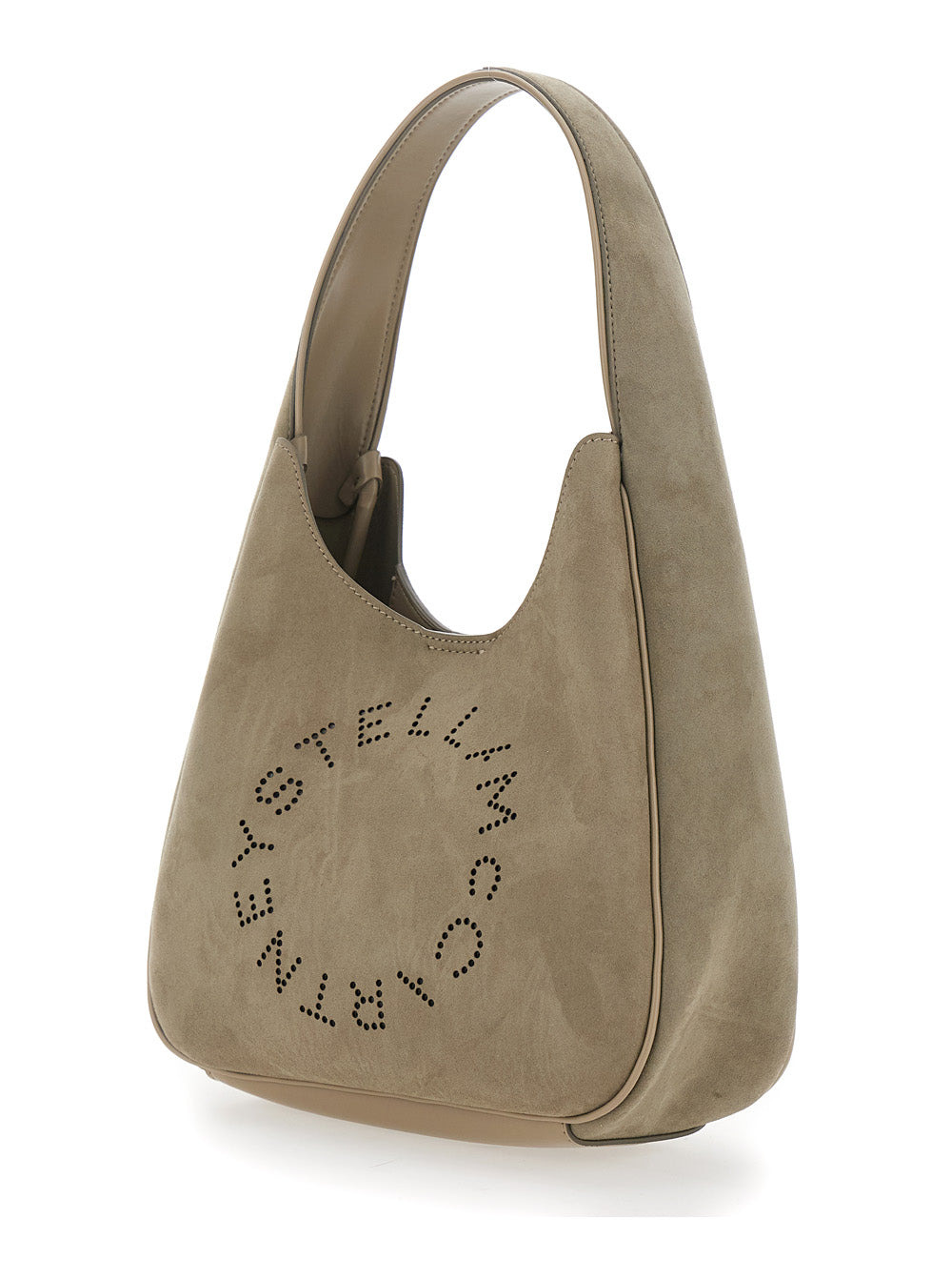 Stella Mccartney Women Logo Small Hobo Bag Alter Suede W/Piping Details - 2