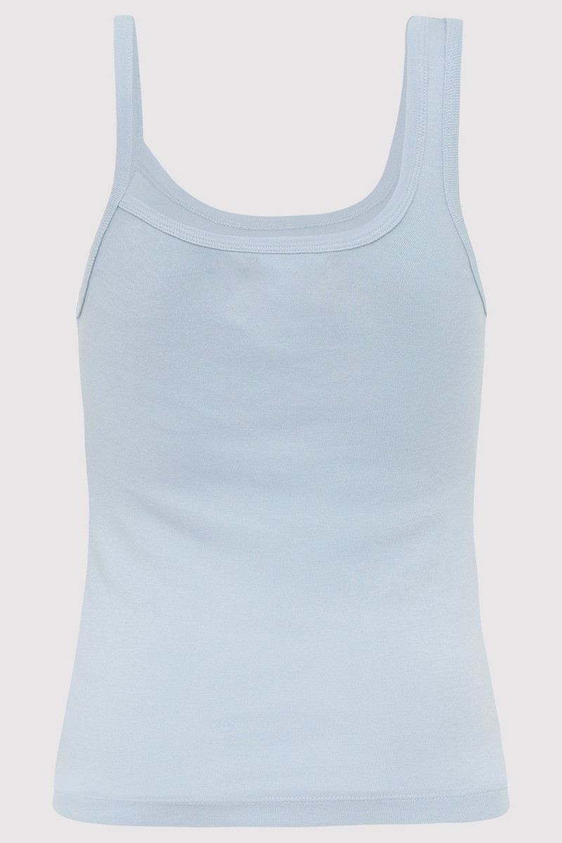 ST. AGNI Organic Cotton Asymm Tank - Stone Blue outlook