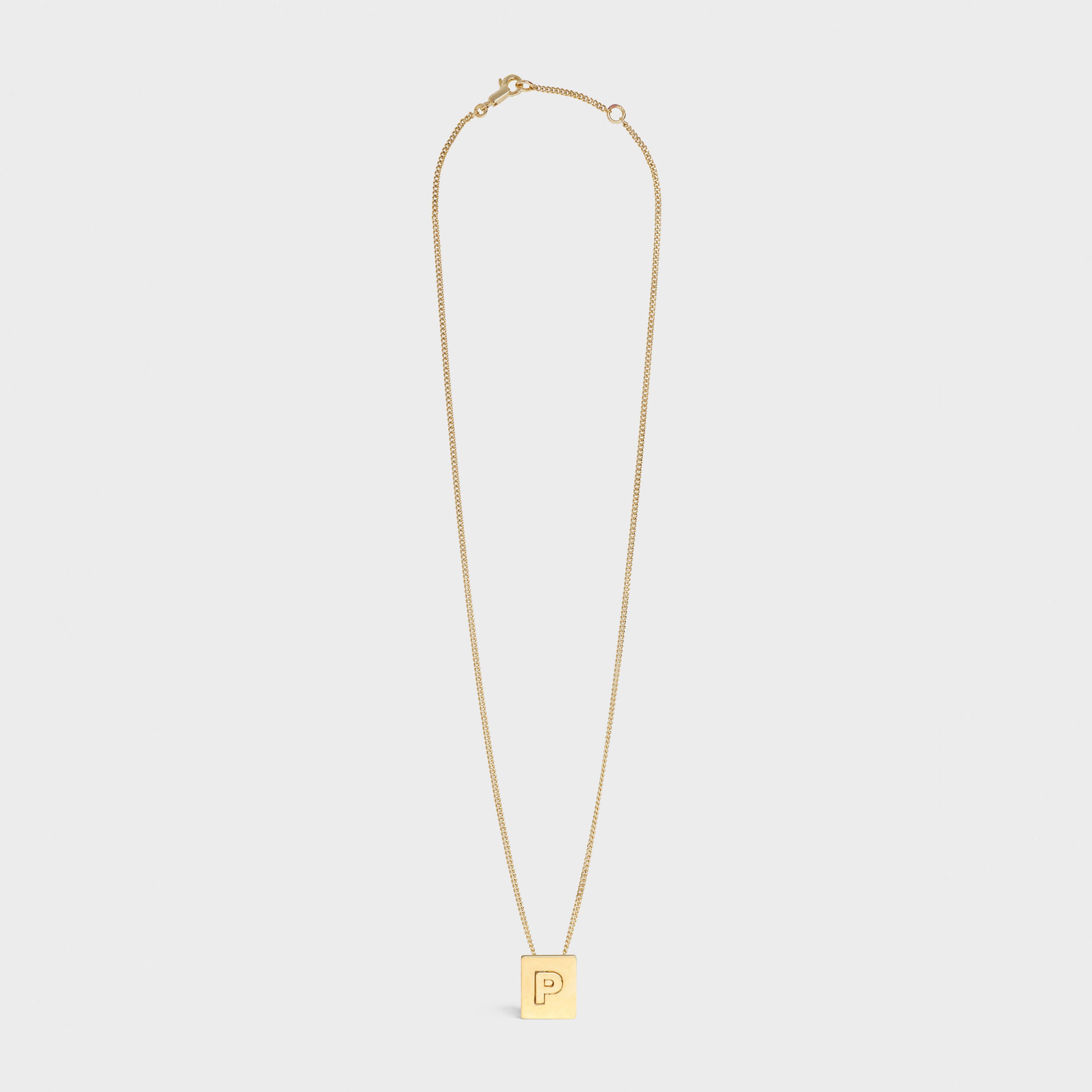 Alphabet P Necklace in Brass with Gold finish - 2