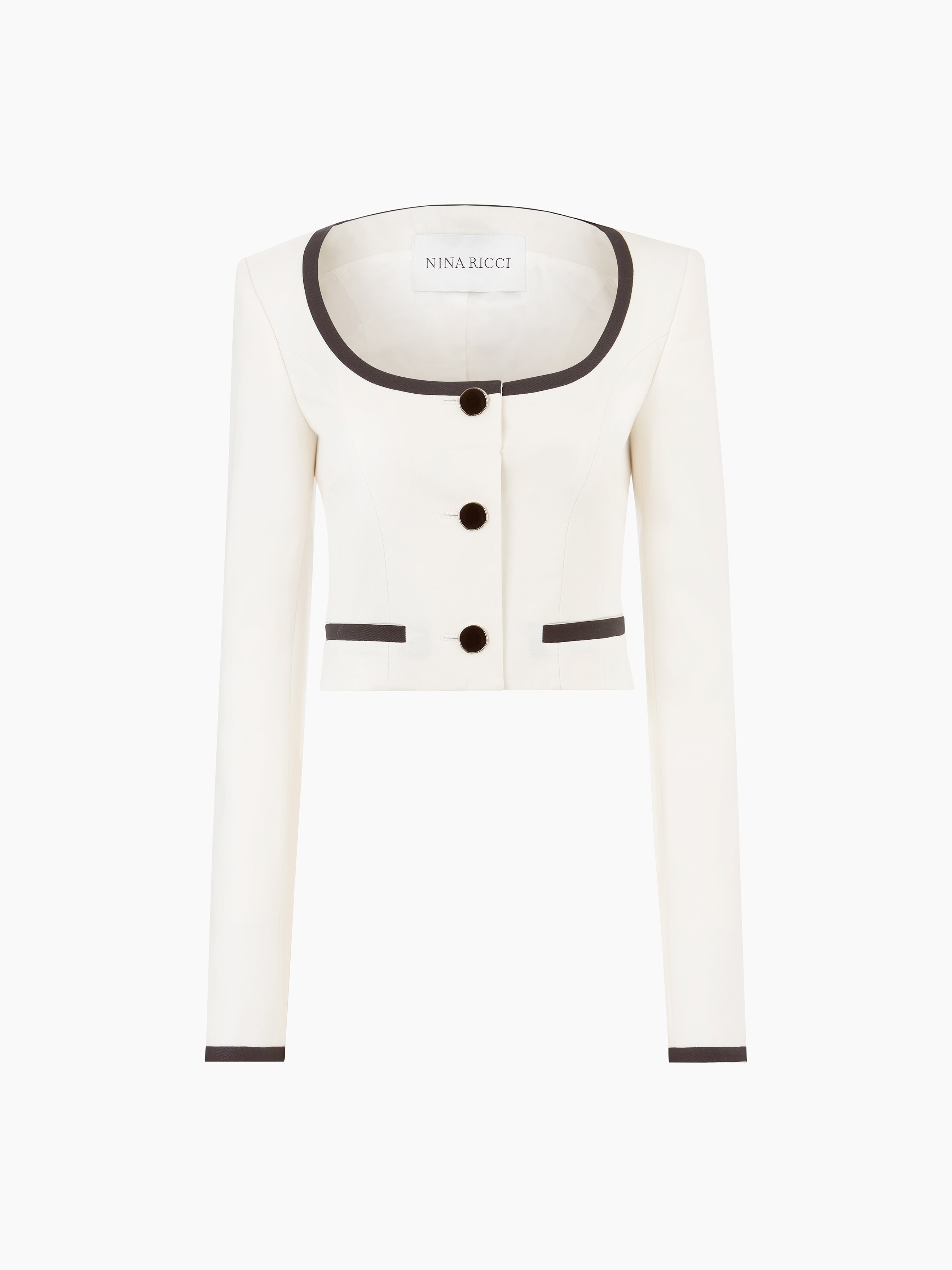 Short Jacket With Round Neckline - 5