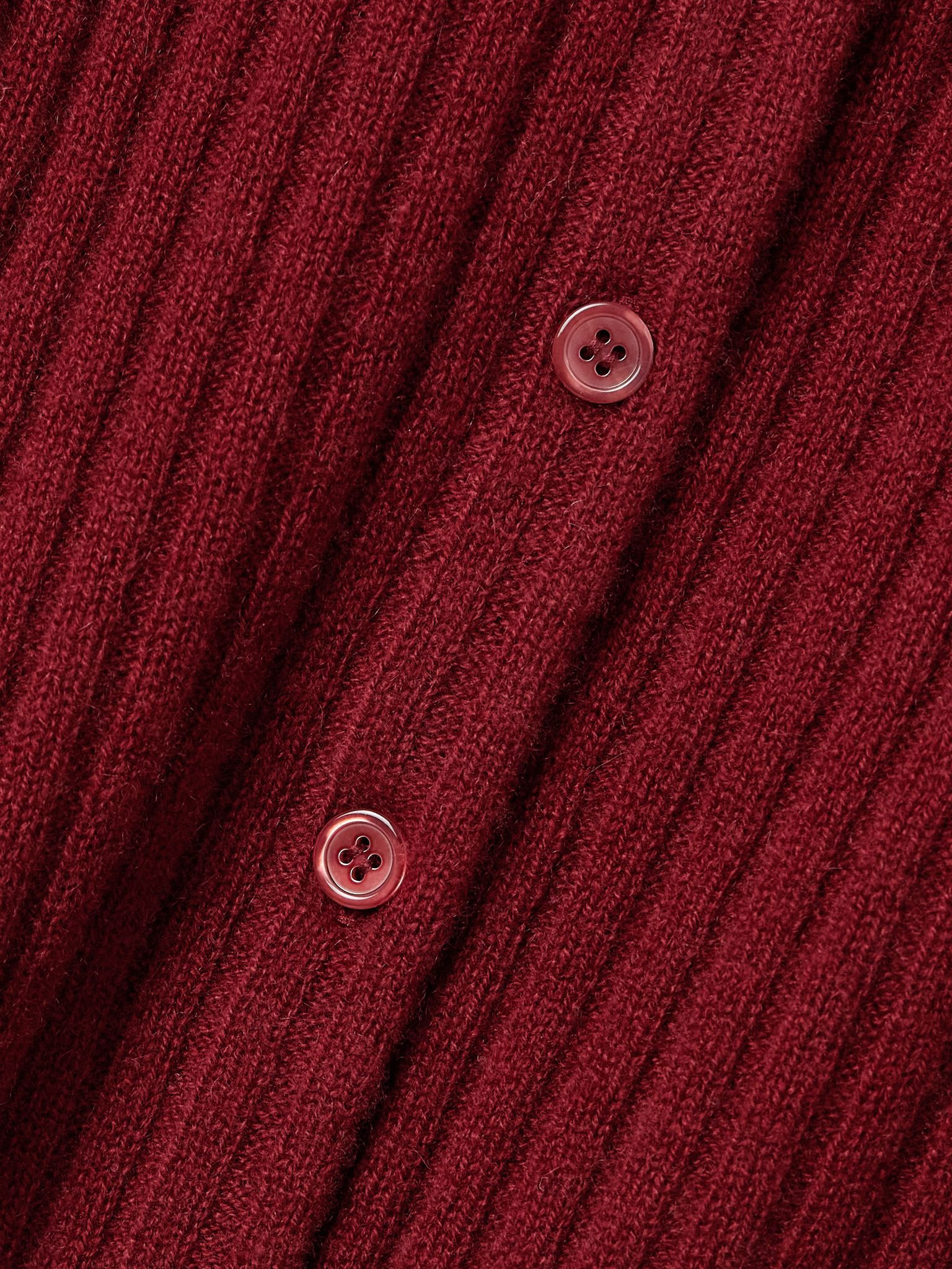 Danaë ribbed cashmere cardigan Claret - 5