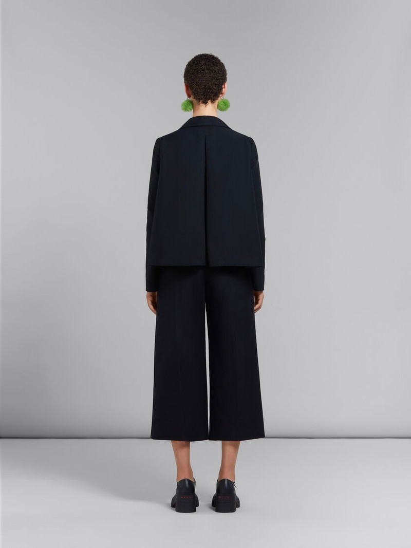 BLACK CADY CROPPED TROUSERS 3